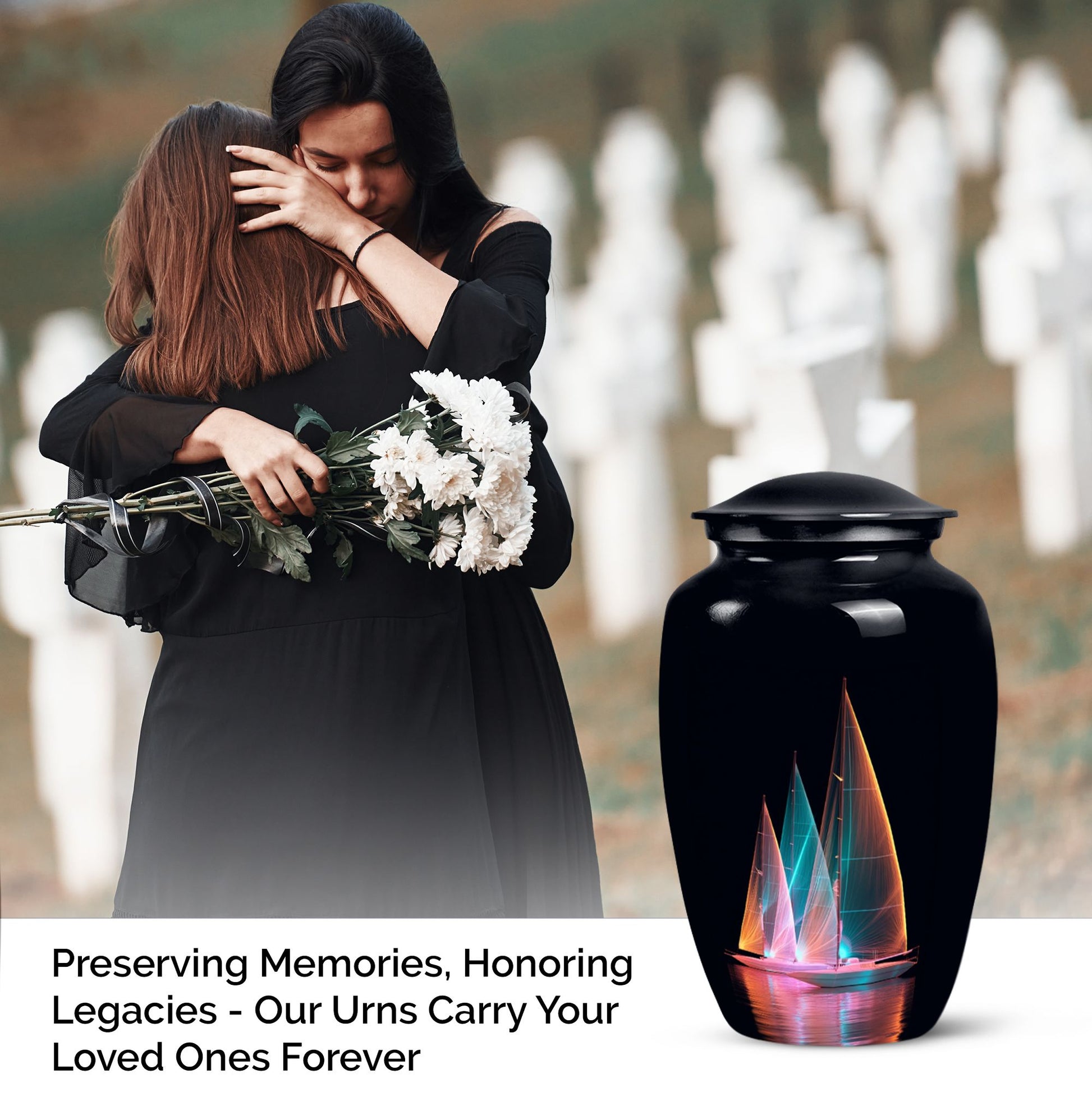 Beautiful Boat Cremation Urn For Adult Human Ashes