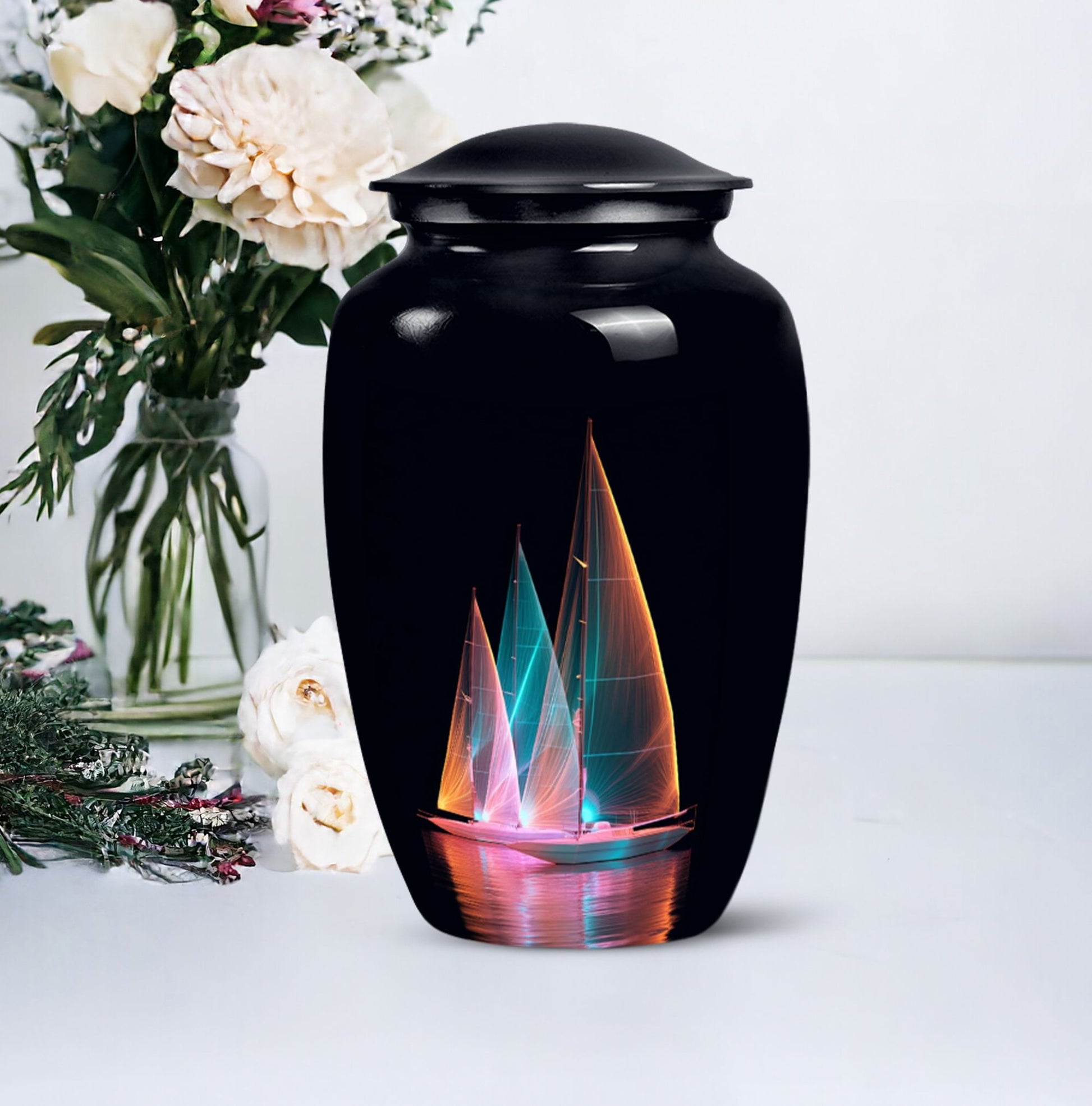 Beautiful Boat Cremation Urn For Adult Human Ashes