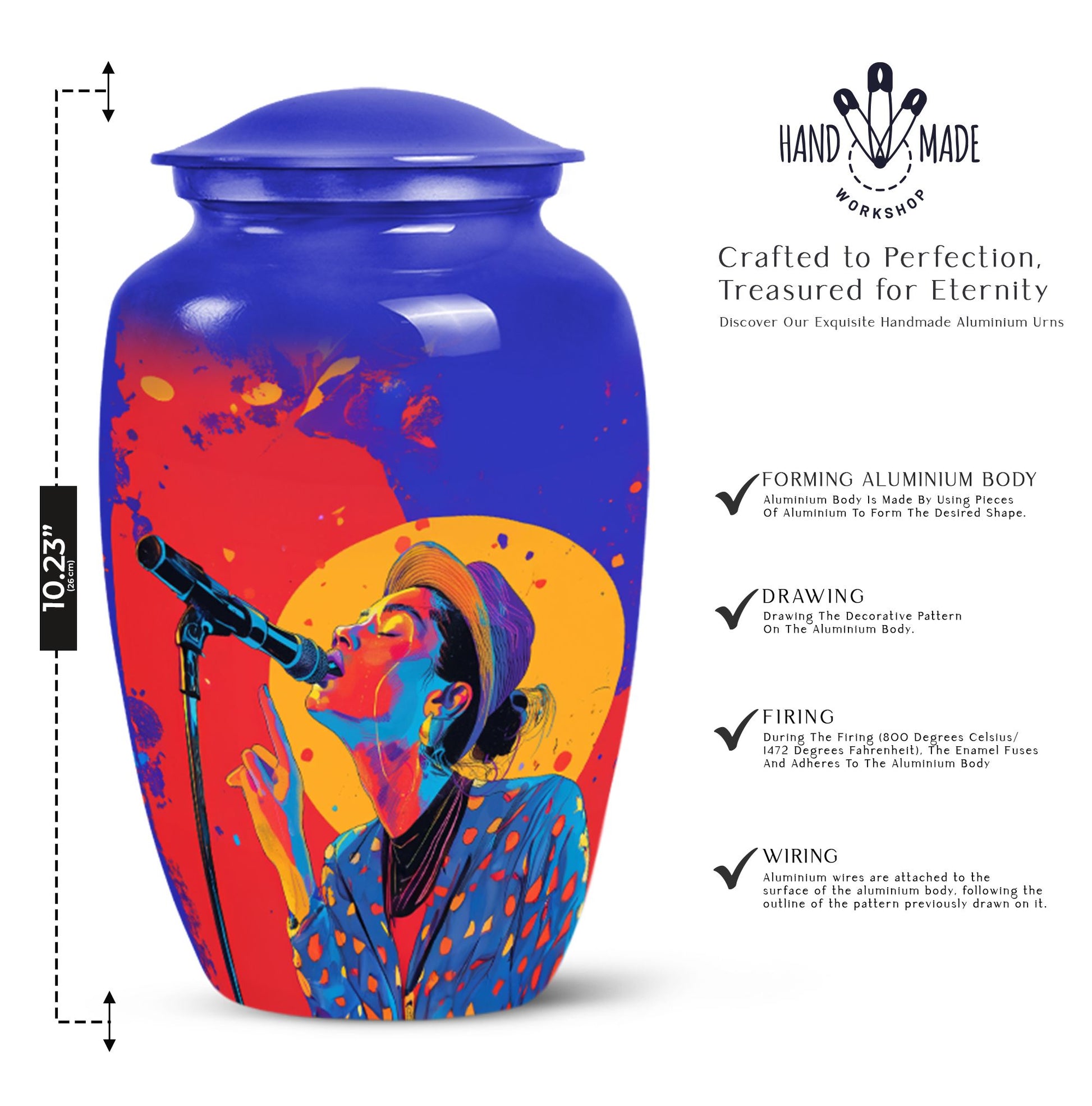 Rhythm Music Cremation Urn for Human Ashes