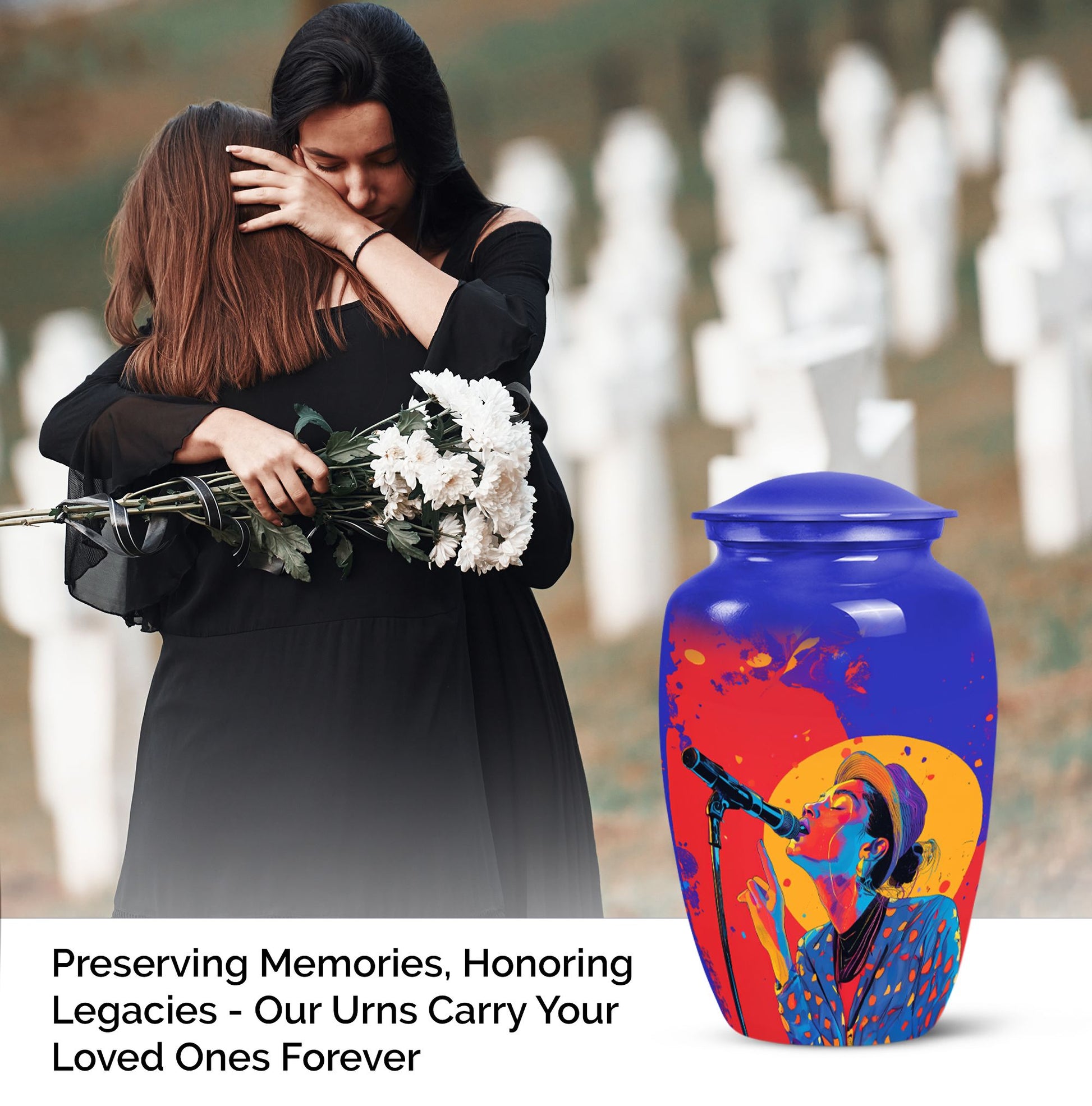 Rhythm Music Cremation Urn for Human Ashes