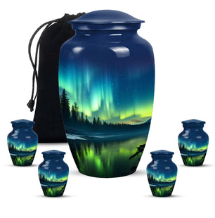 Northen lights  Large urn & 4 Small Urn