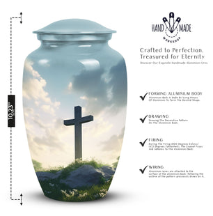 Jesus Christ Cross Urn for Cremated Ashes - Large Urn For Ashes