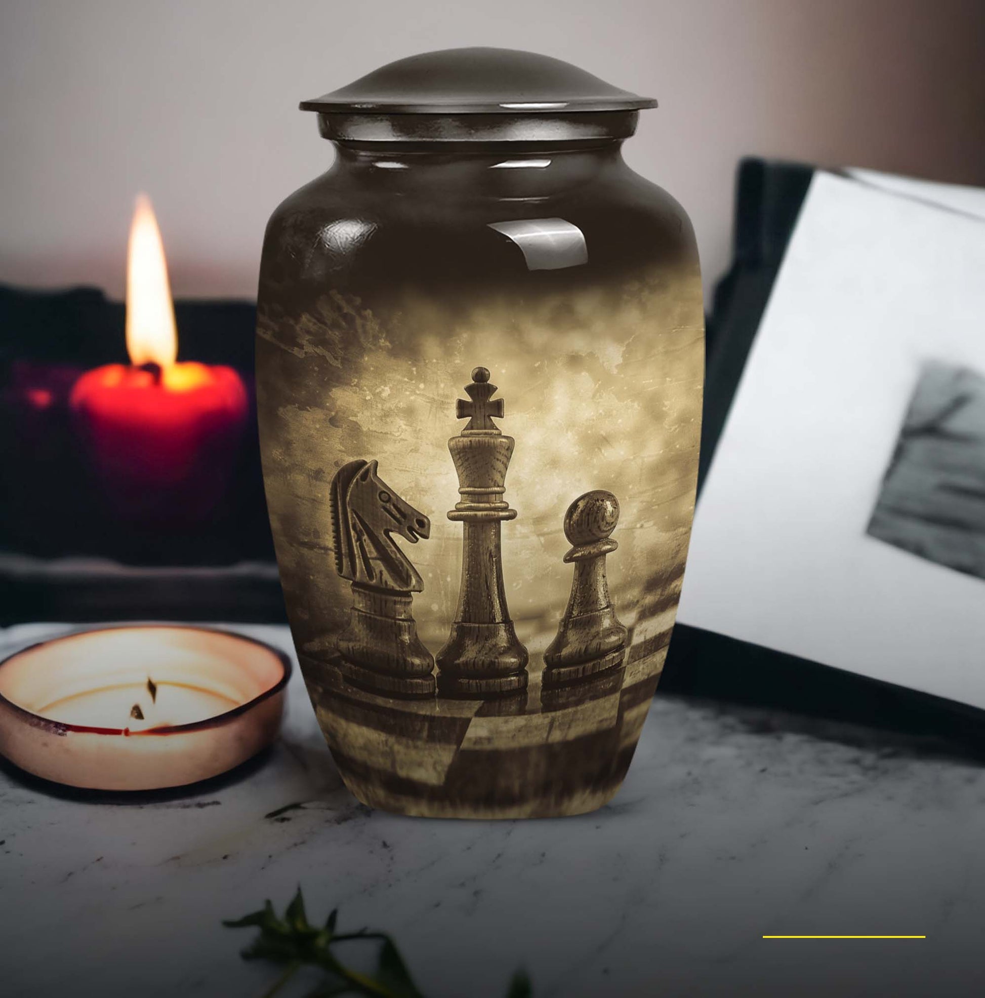 Chess Large Cremation Urn for Human Ashes