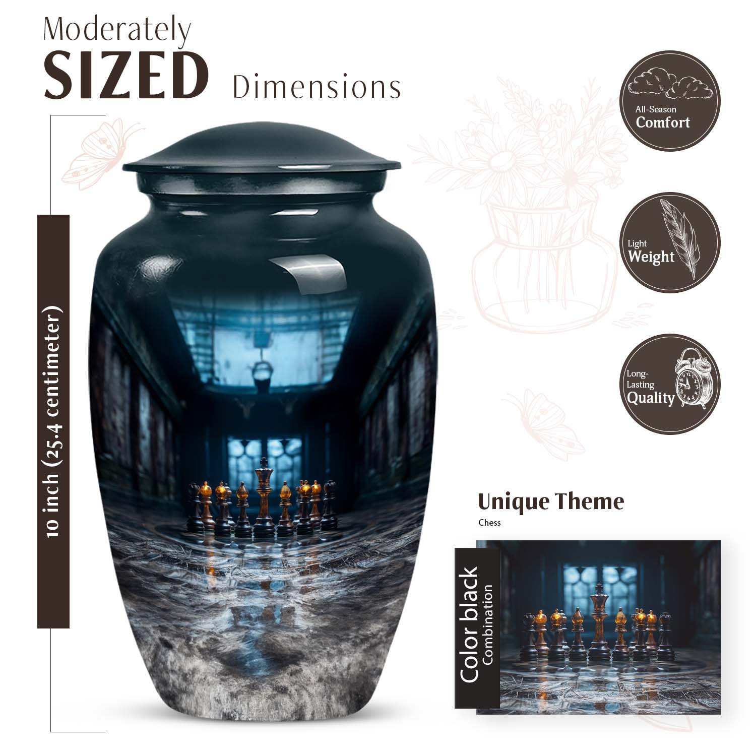 Chess Cremation Urn for Human Ashes