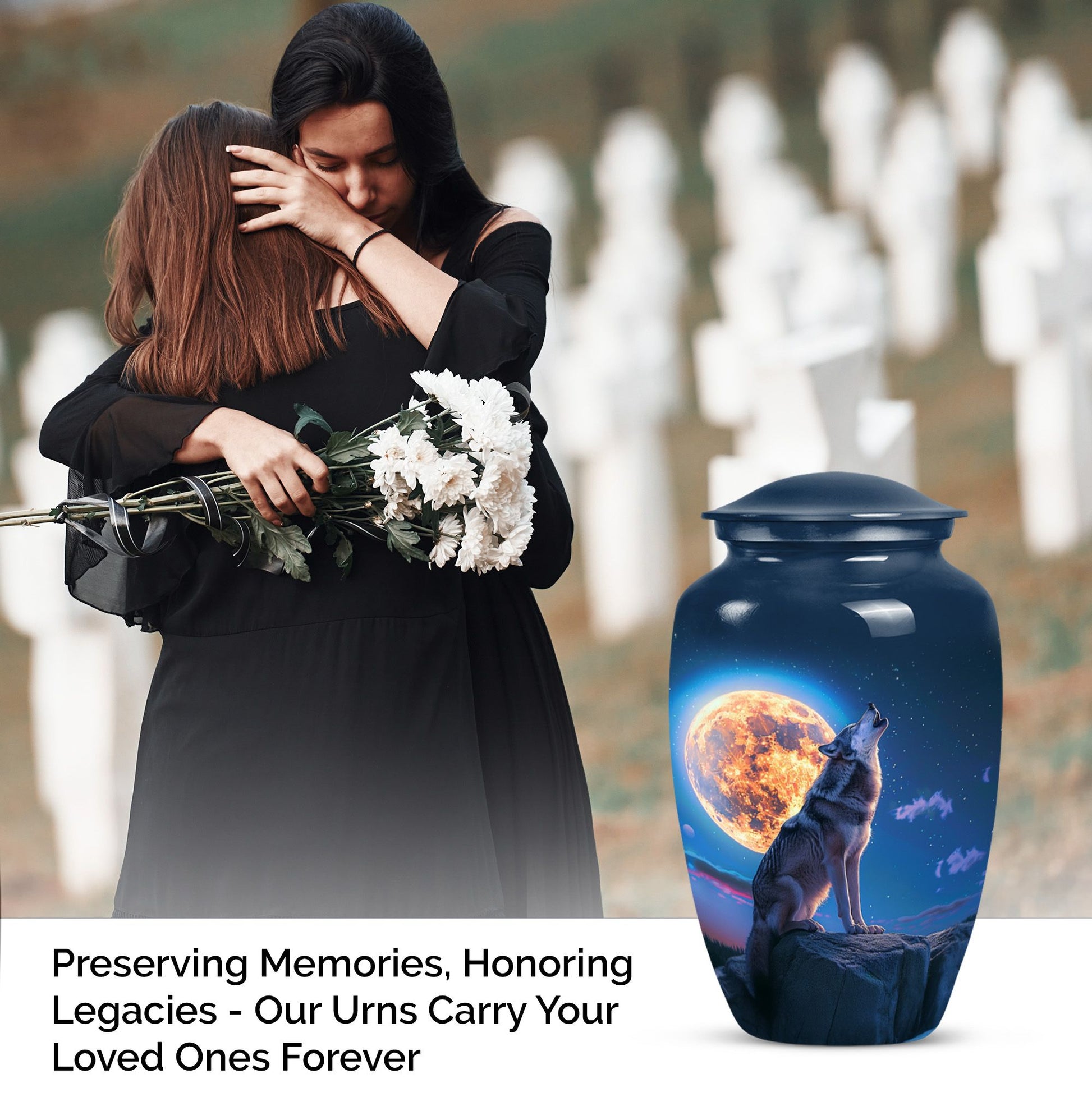 Wolf Cremation Container For Human Remains