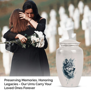 Wolf Cremation Urn For Cremated Adult Ashes