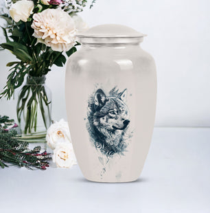 Wolf Cremation Urn For Cremated Adult Ashes