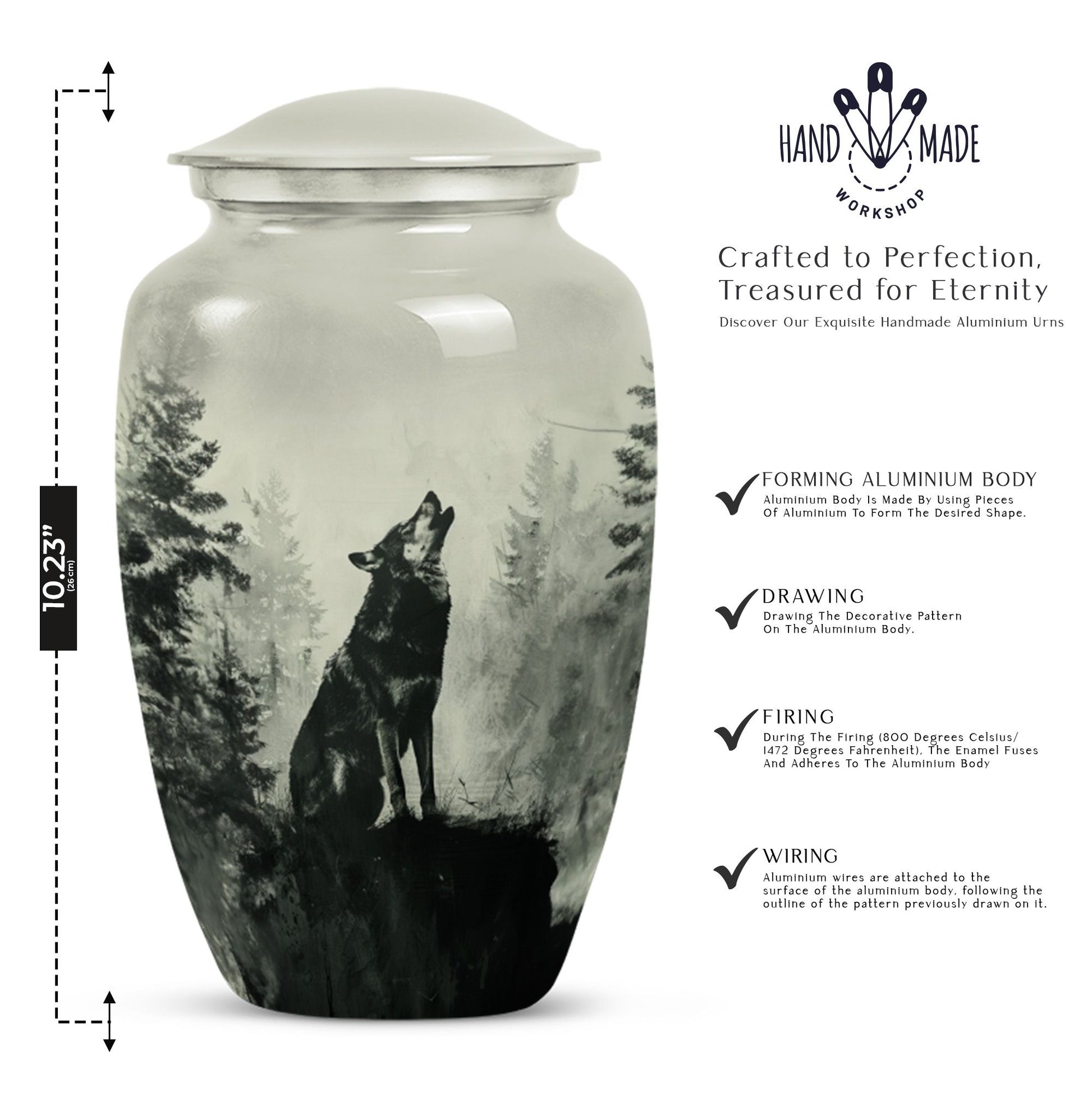 Beautiful Wolf Cremation Urn For Human Ashes