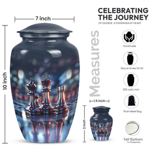 Chess Unique Memorial Cremation Urn for Adults