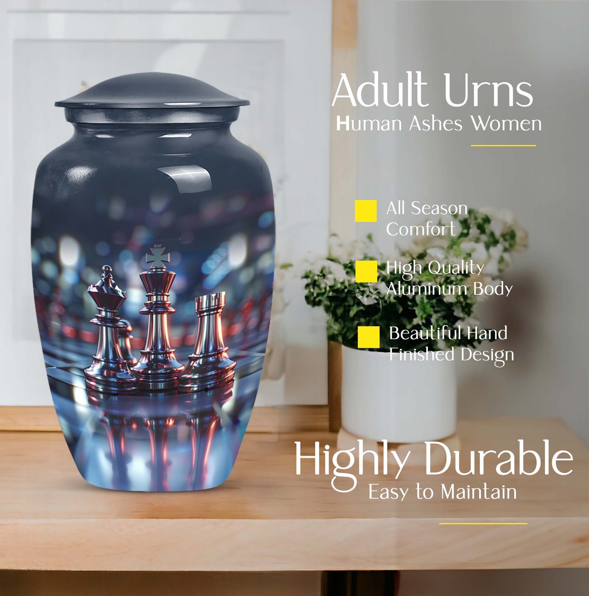 Chess Unique Memorial Cremation Urn for Adults