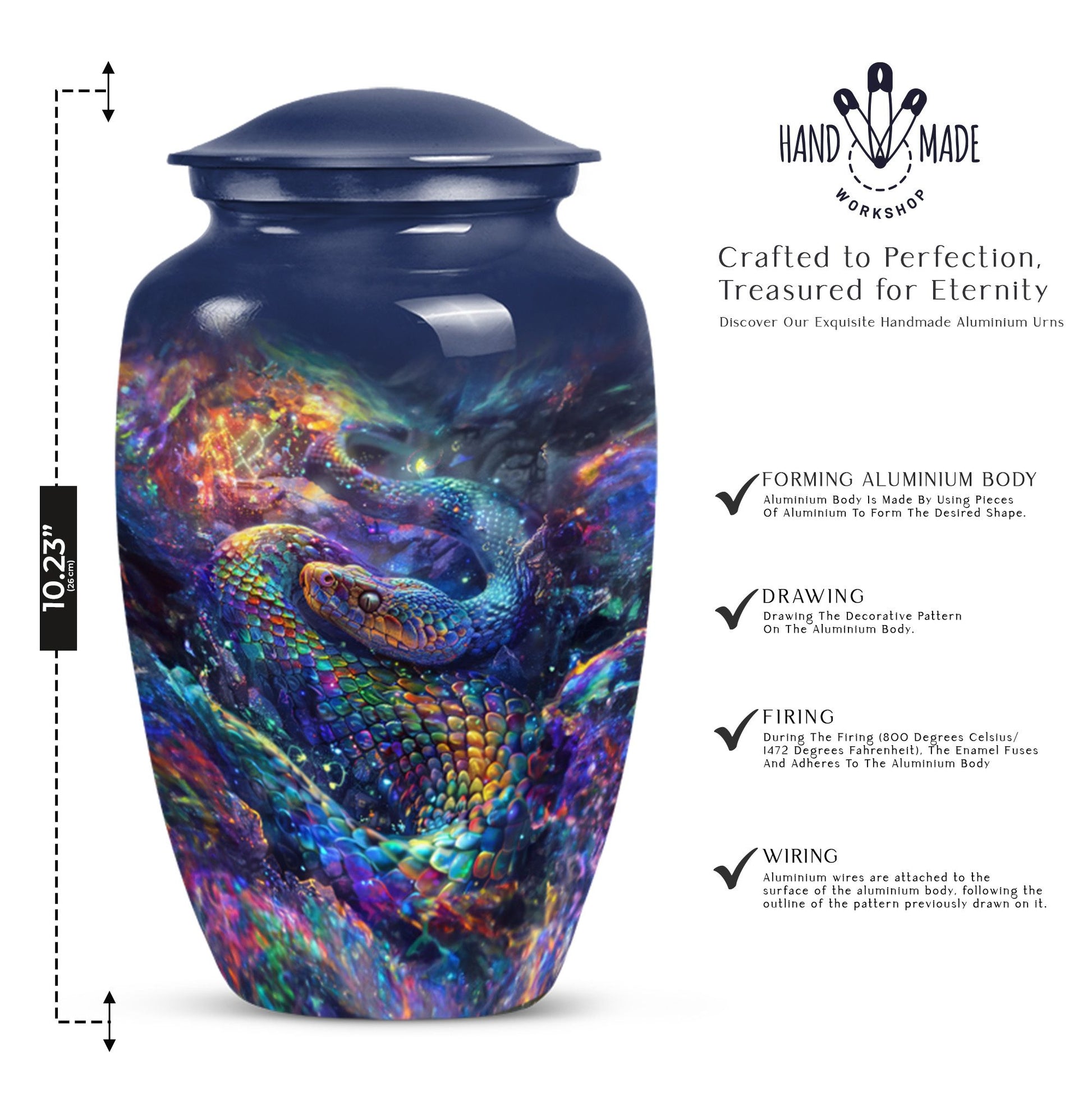 Elegant Snake Cremation Urn for Human Ashes – Unique Memorial Urn