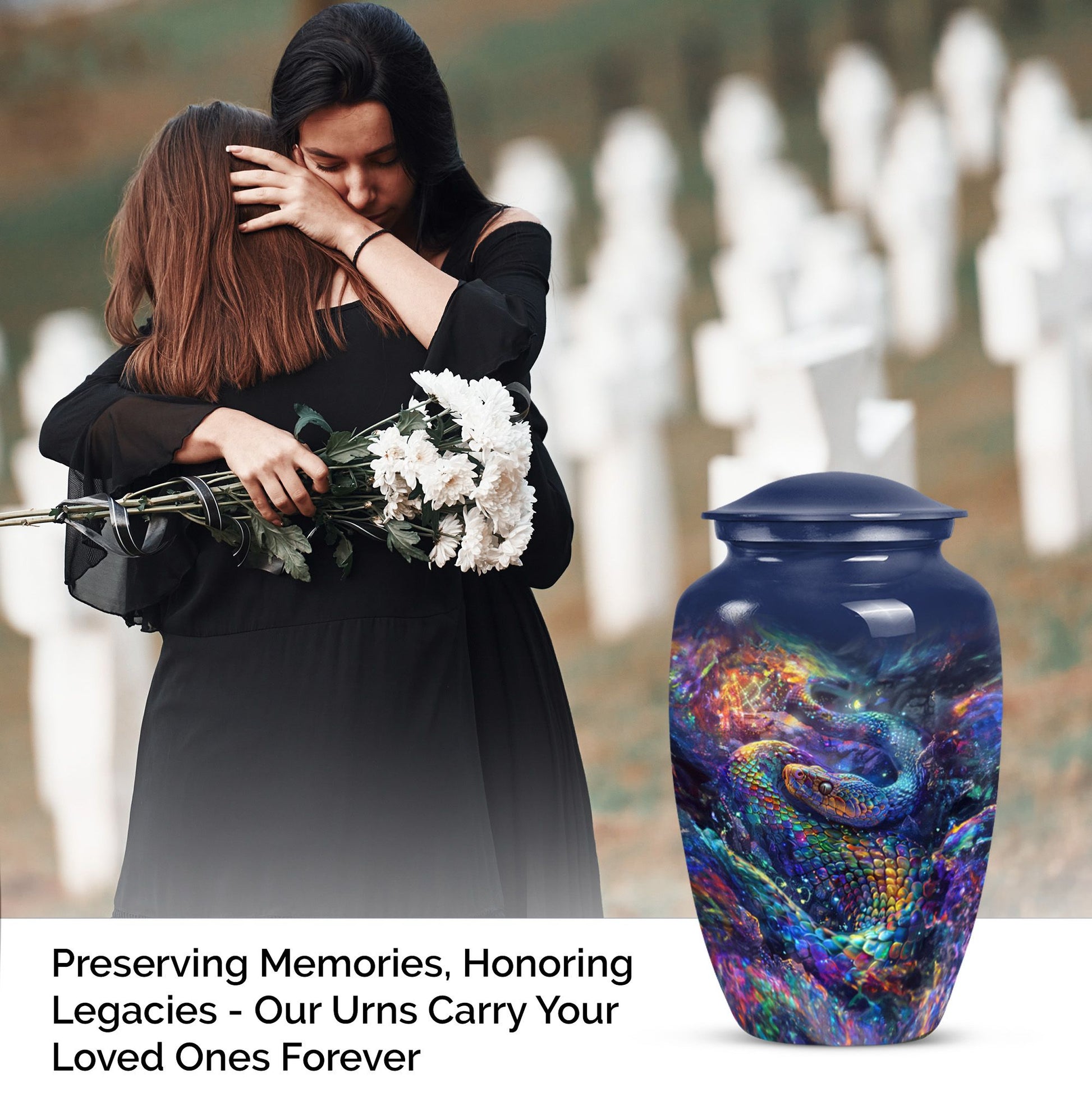 Elegant Snake Cremation Urn for Human Ashes – Unique Memorial Urn