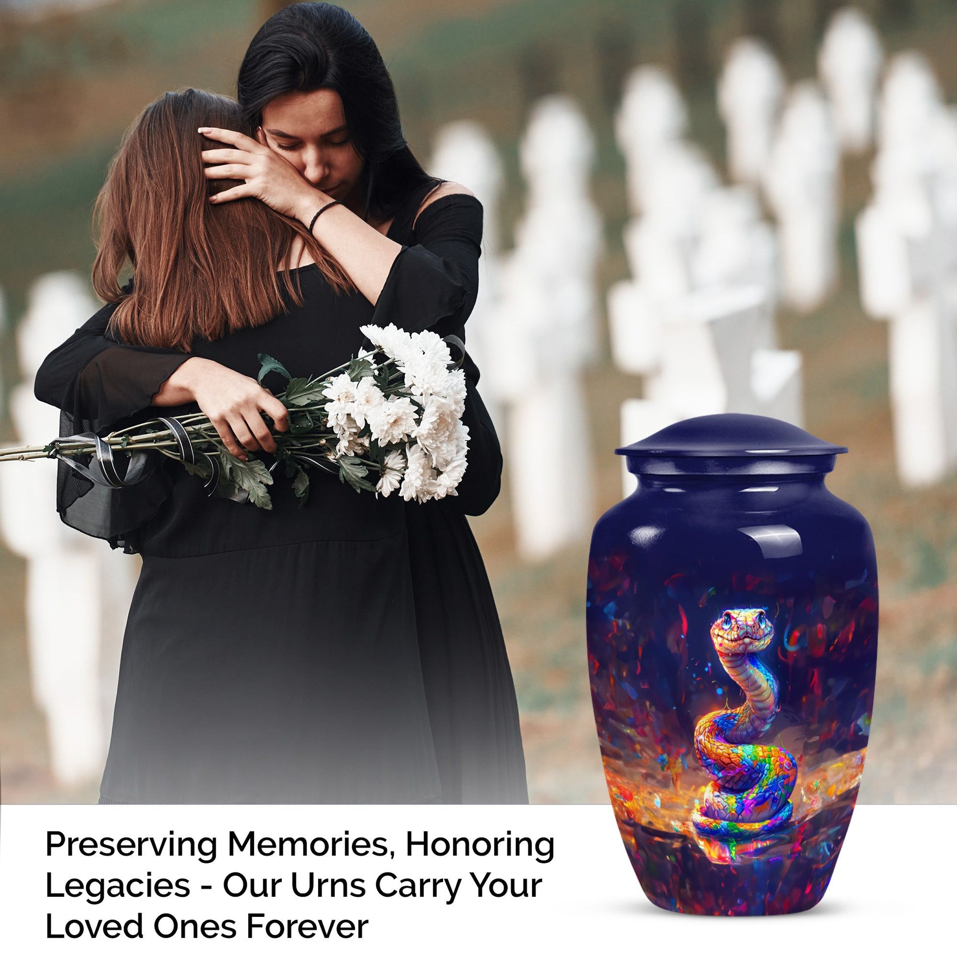 Handcrafted Snake Cremation Urn for Adult Human Ashes