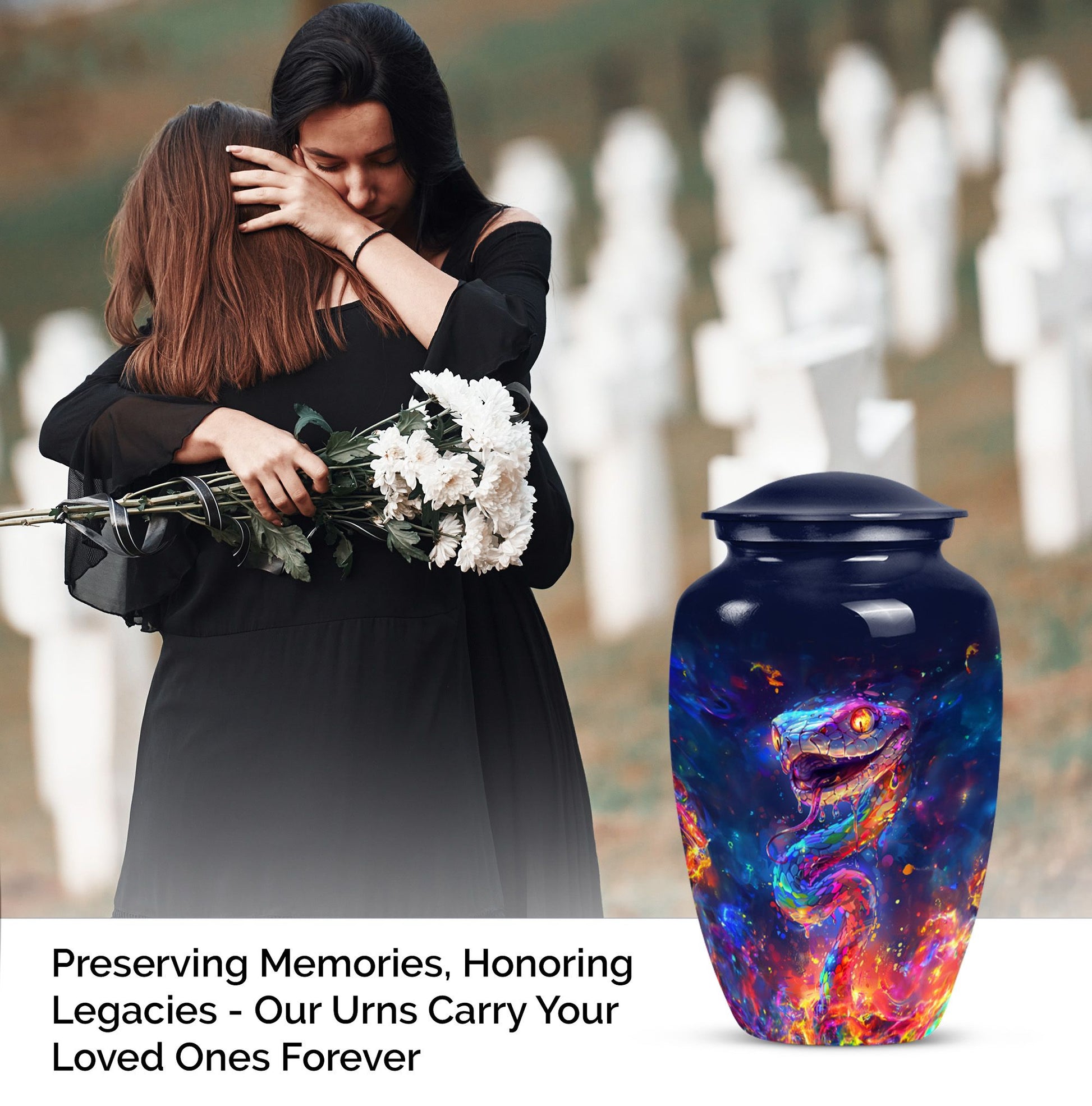 Elegant Snake Memorial Urn for Adult Ashes