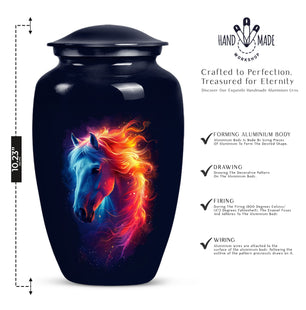 Golden Horse Cremation Urn for Human Ashes