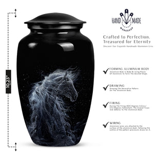 Black Stallion Cremation Urn for Human Ashes