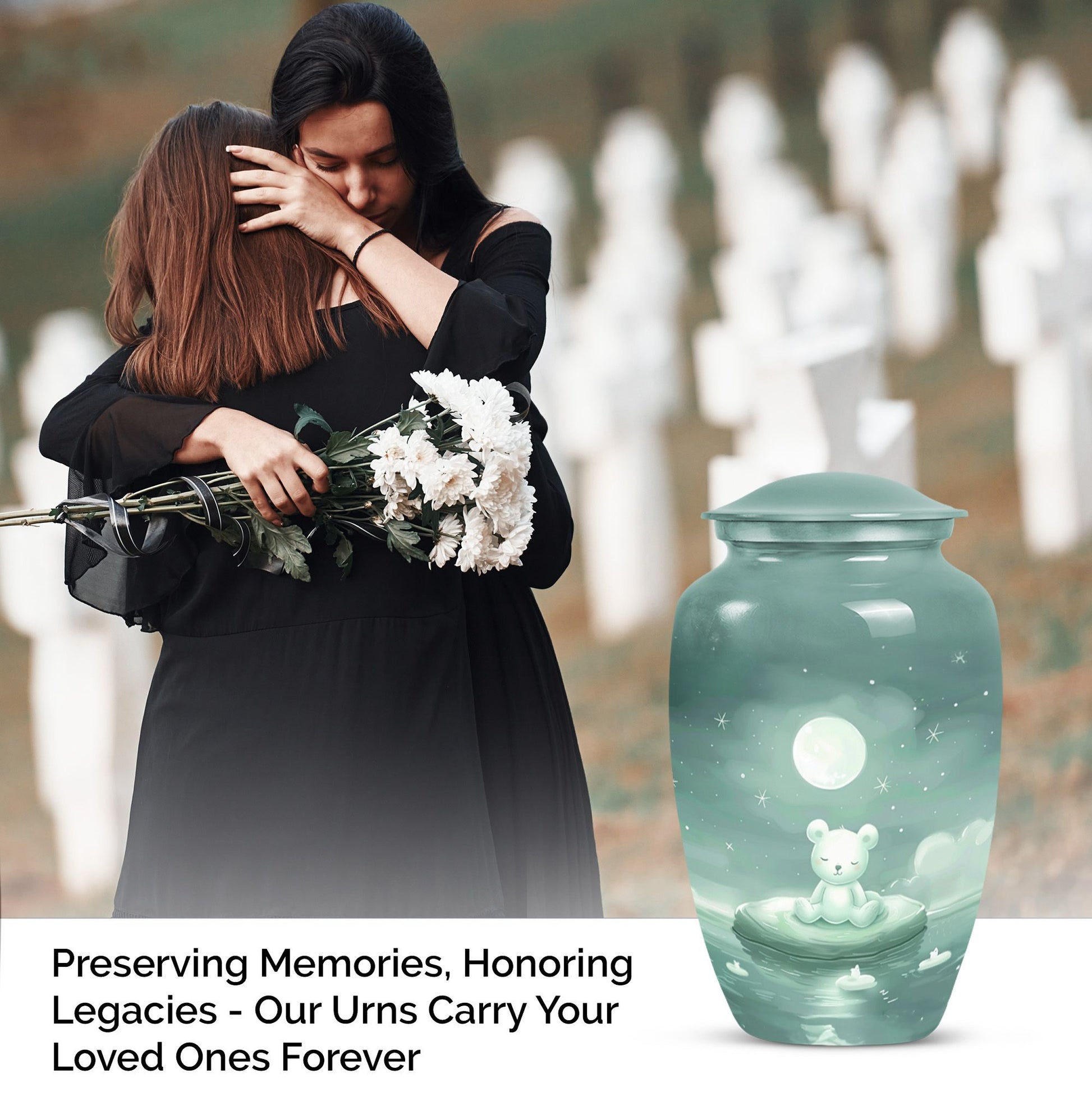 Bear Memorial Cremation Urn for Adult Human Ashes