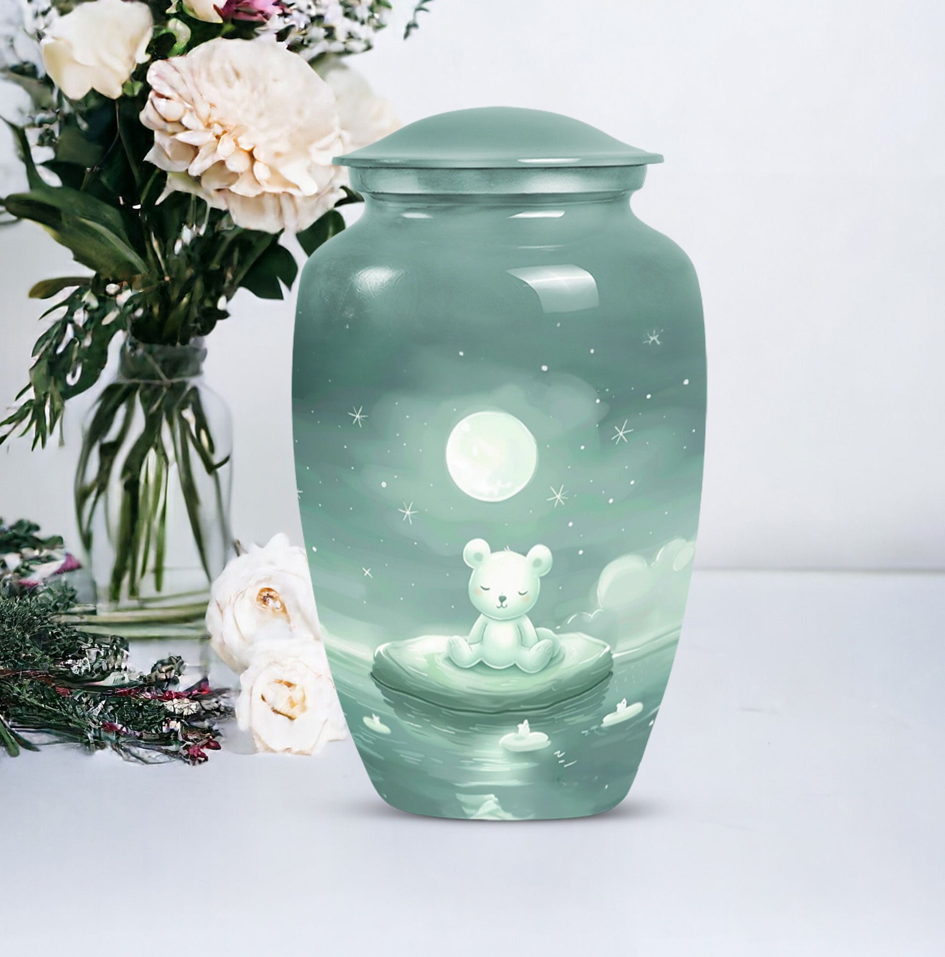 Bear Memorial Cremation Urn for Adult Human Ashes