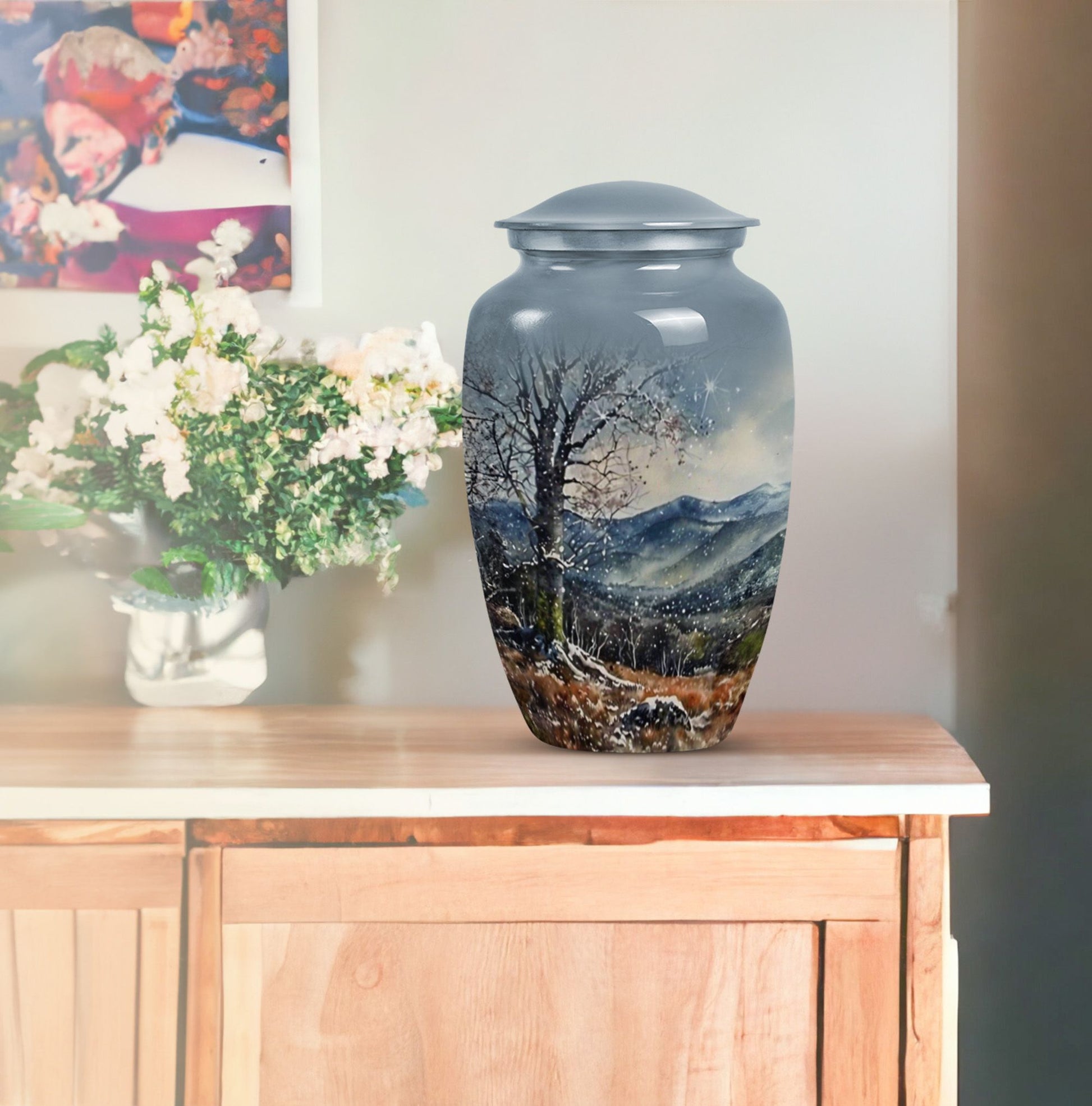 Mountain Cremation Urn For Adult Human Remains