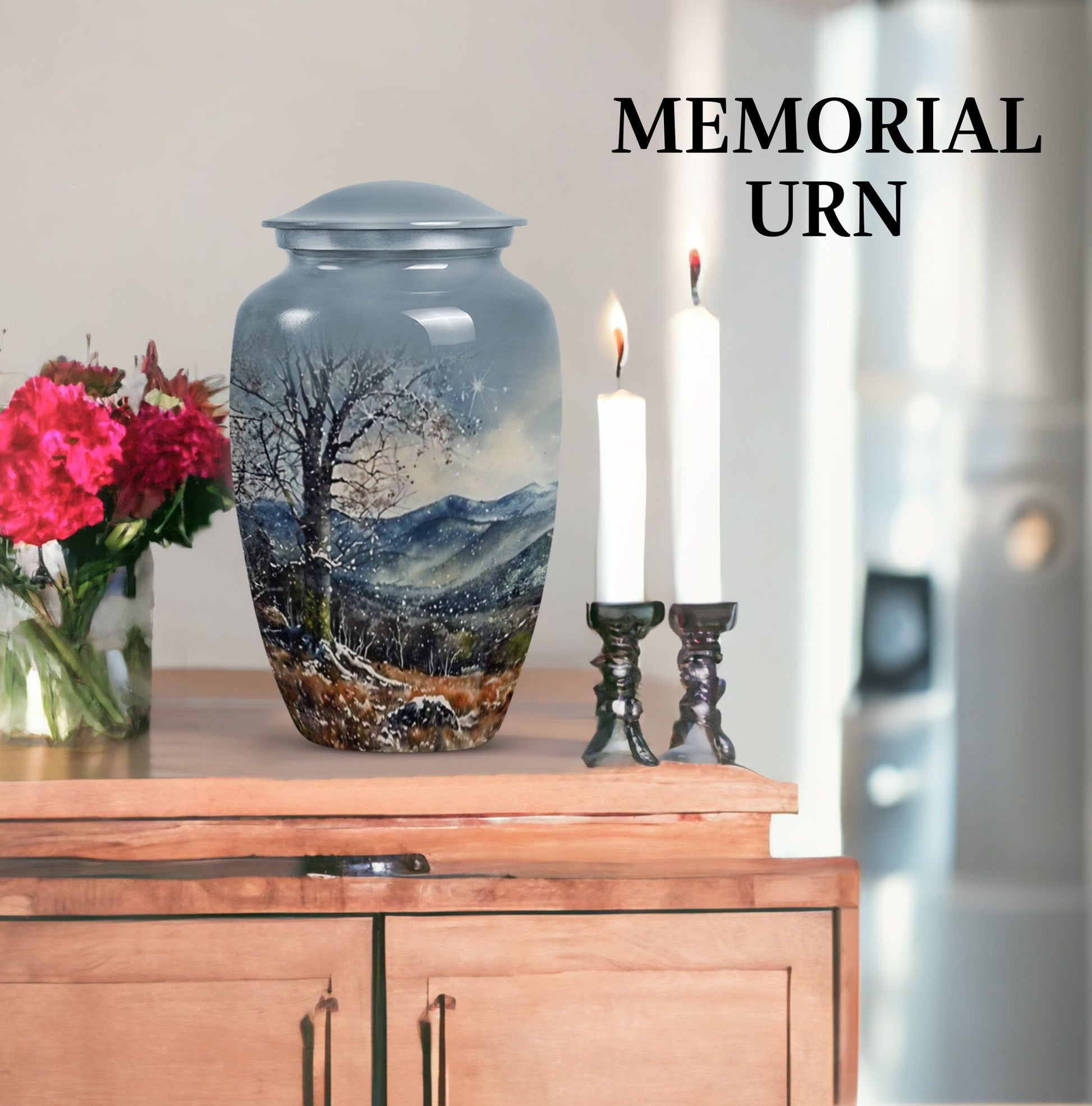 Mountain Cremation Urn For Adult Human Remains