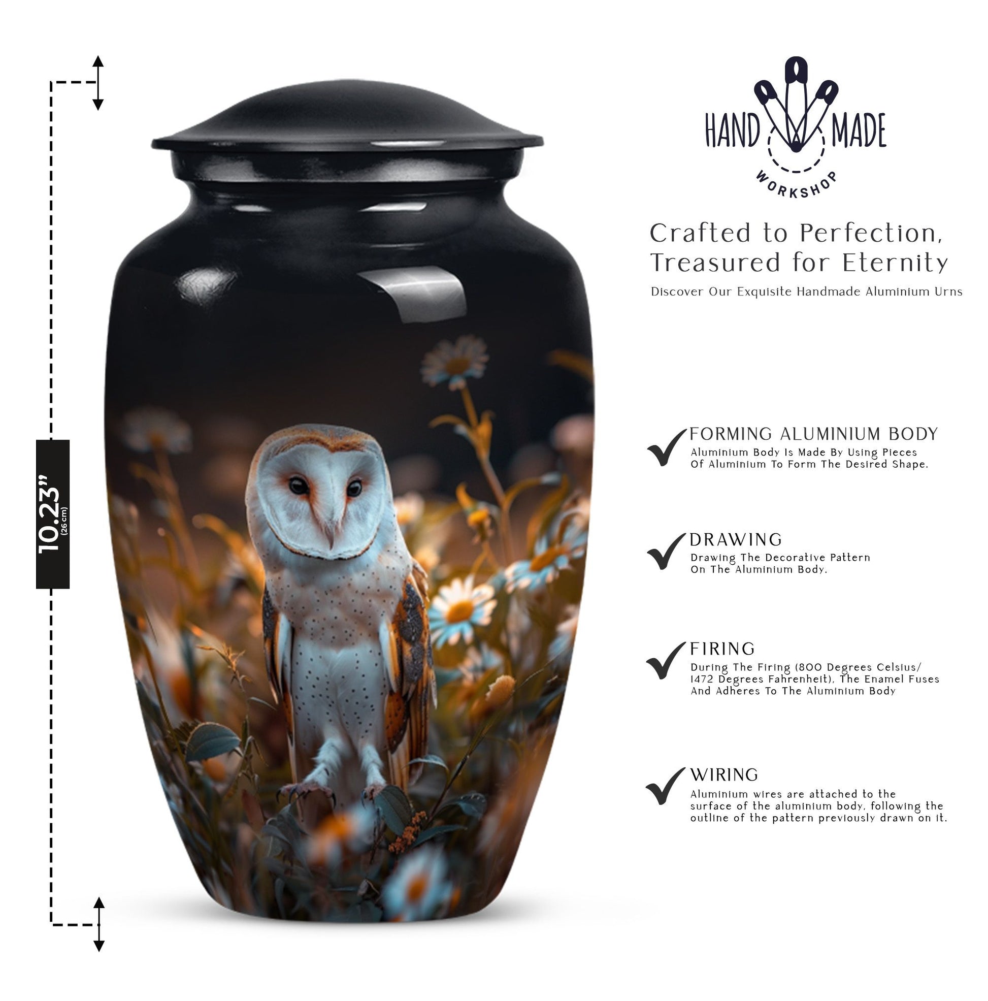 Owl Large Cremation Urn For Adult Remains