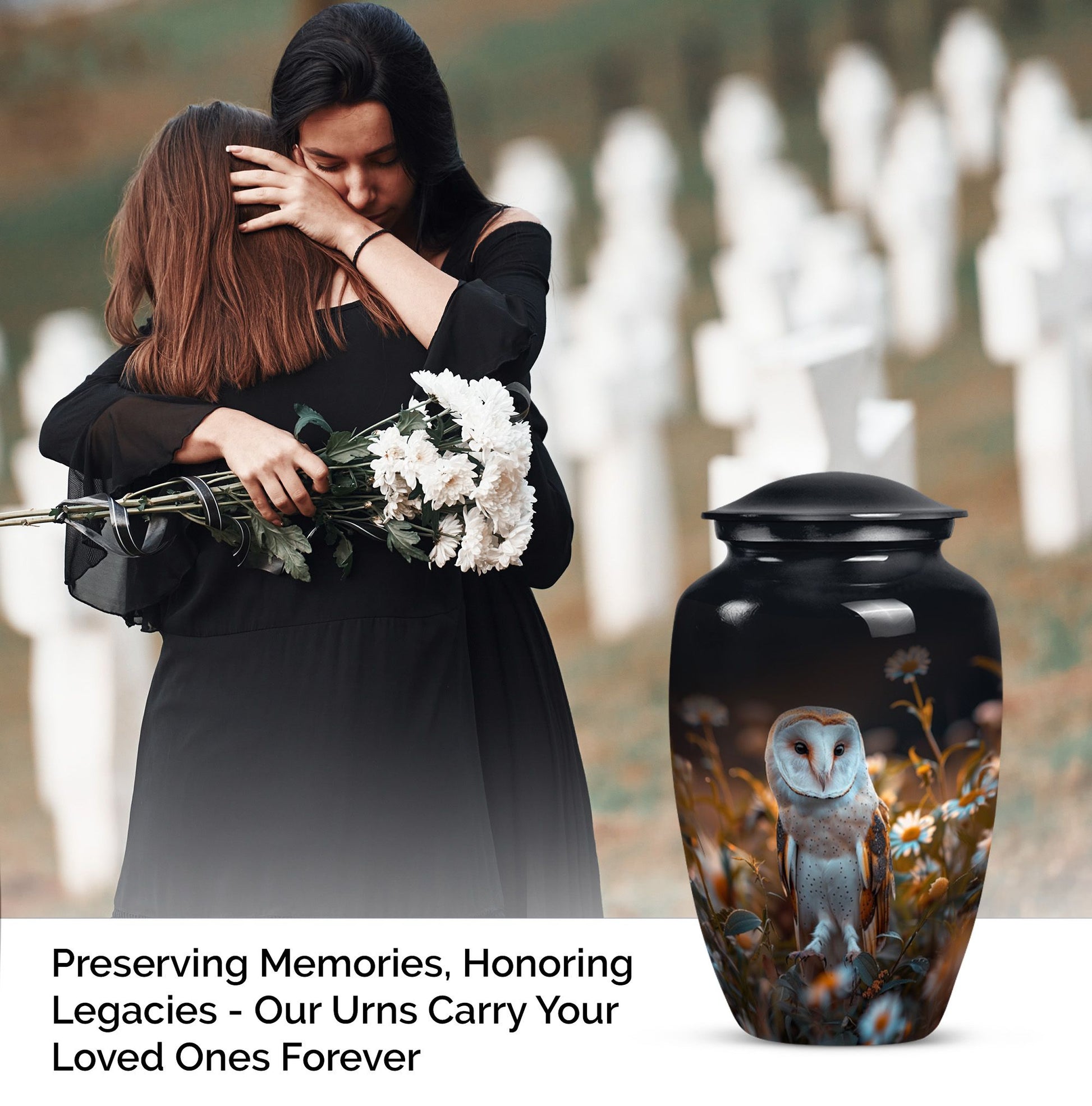 Owl Large Cremation Urn For Adult Remains