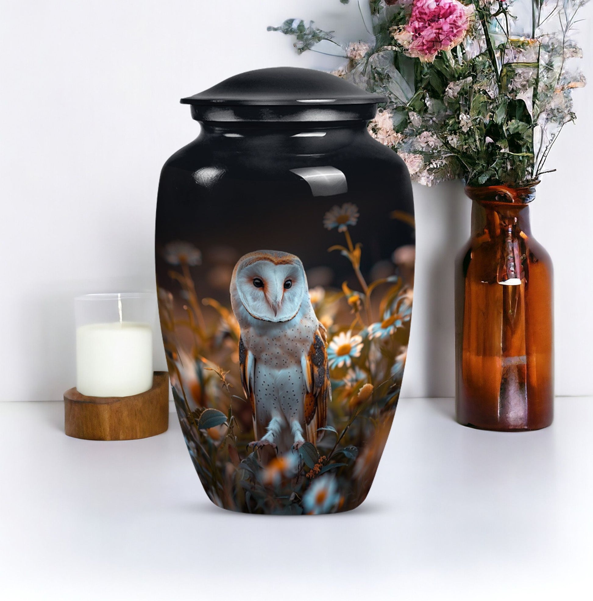 Owl Large Cremation Urn For Adult Remains