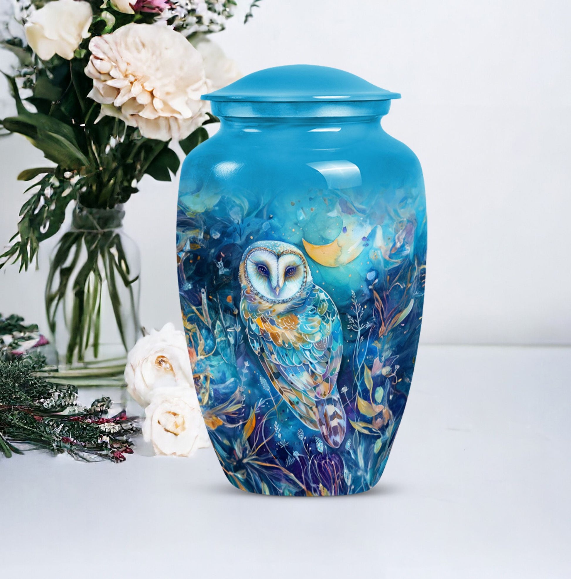 Owl Funeral Urn for Adult Human Ashes