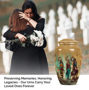 Native American-Inspired Urn for Ashes – Elegant Memorial Keepsake