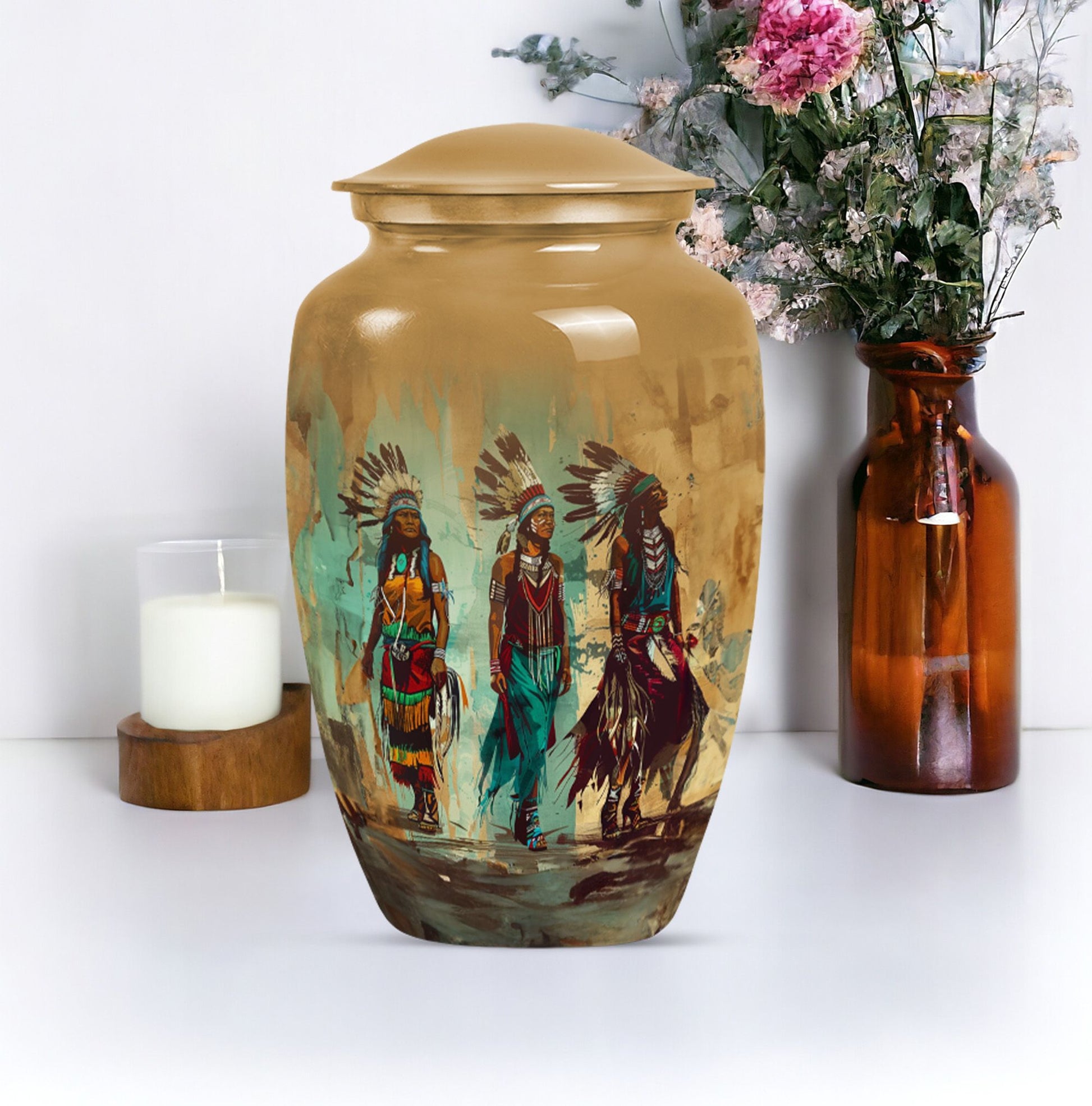 Native American-Inspired Urn for Ashes – Elegant Memorial Keepsake