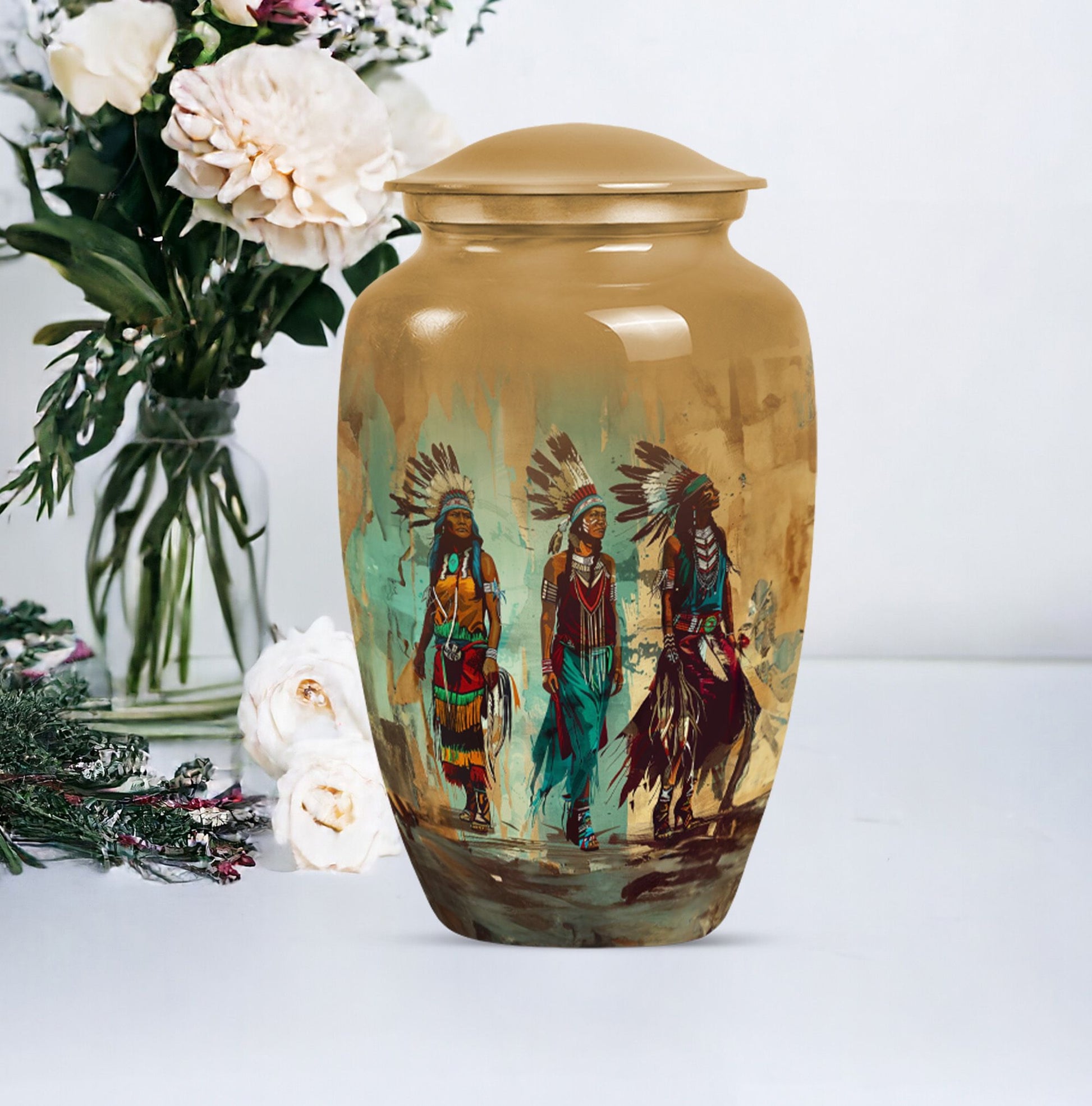 Native American-Inspired Urn for Ashes – Elegant Memorial Keepsake