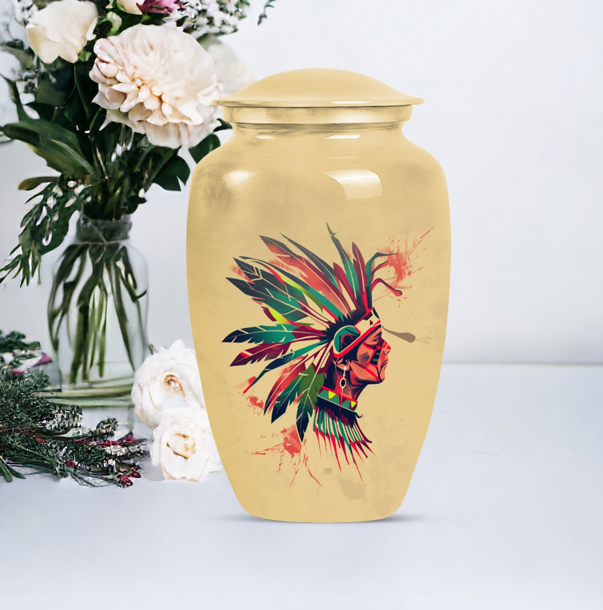 Beautiful Native American Urn for Human Ashes – Memorial Urn