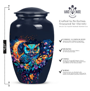 Memorial Owl Cremation Urn for Human Ashes