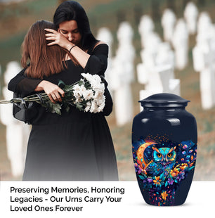 Memorial Owl Cremation Urn for Human Ashes