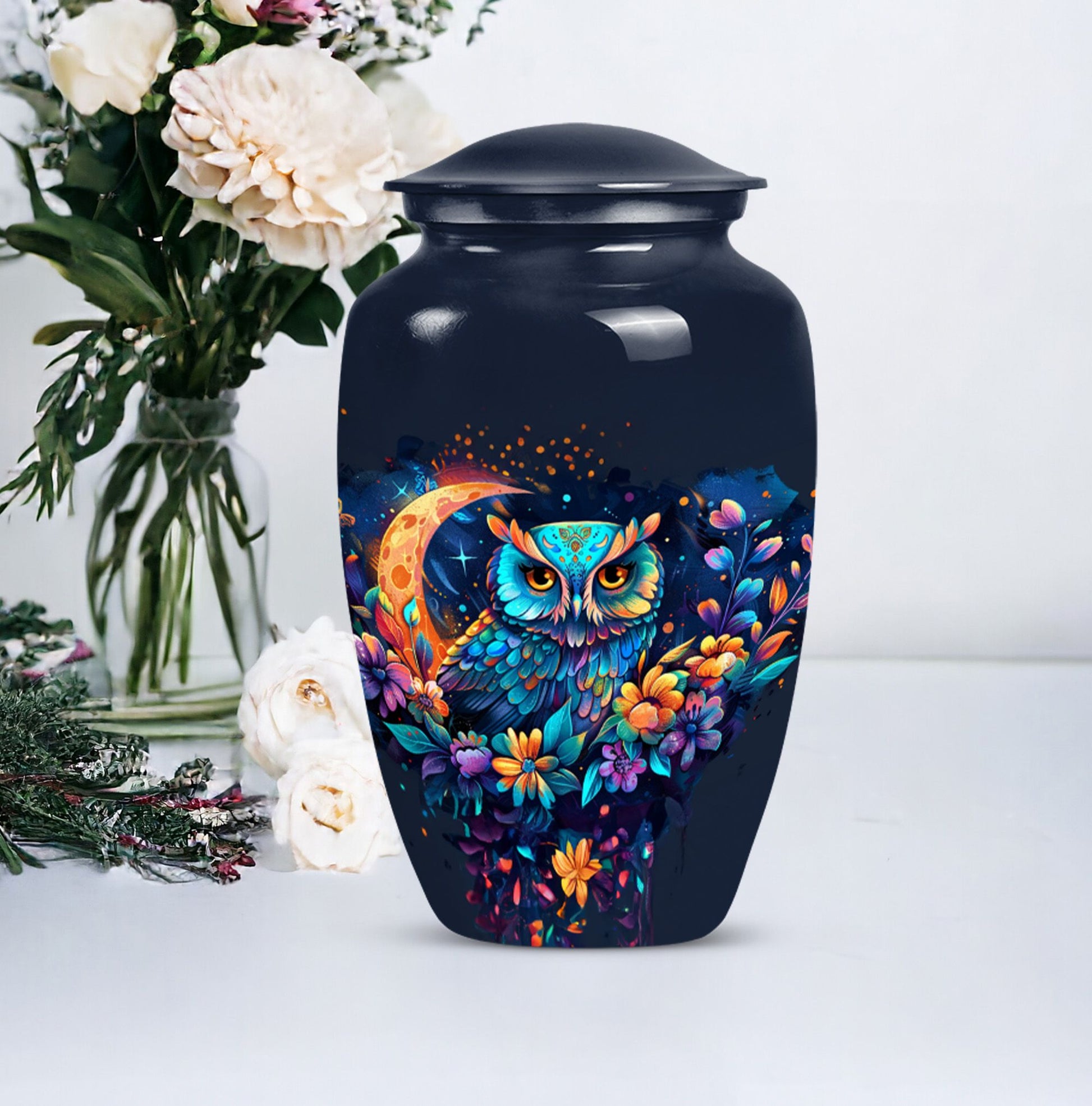 Memorial Owl Cremation Urn for Human Ashes