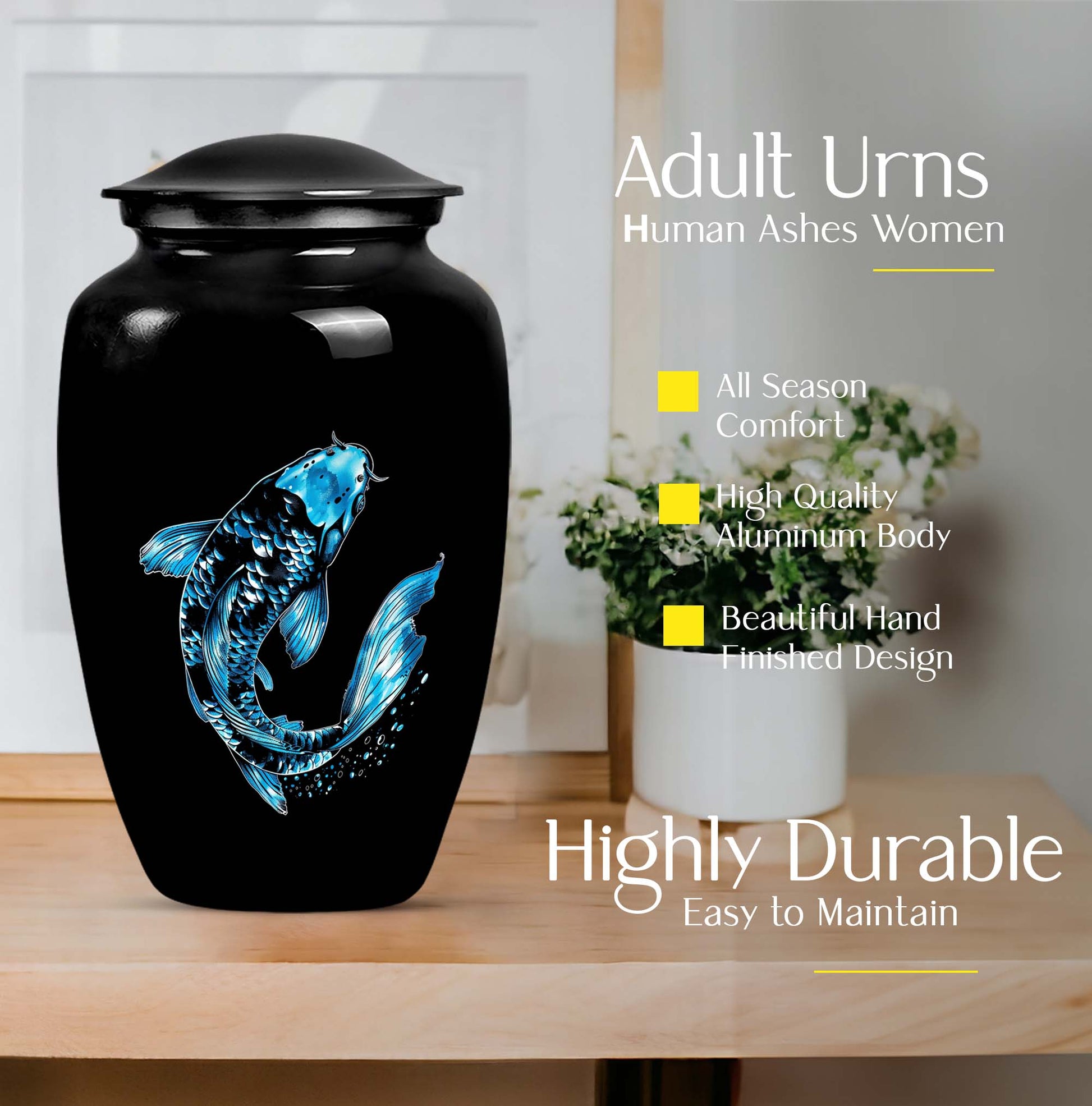 Fish Memorial Urn for Adult Human Ashes