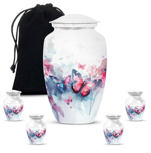 Butterfly  Large urn & 4 Small Urn