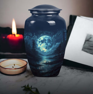 Large Lunar Cremation Container For Adult Human Ashes