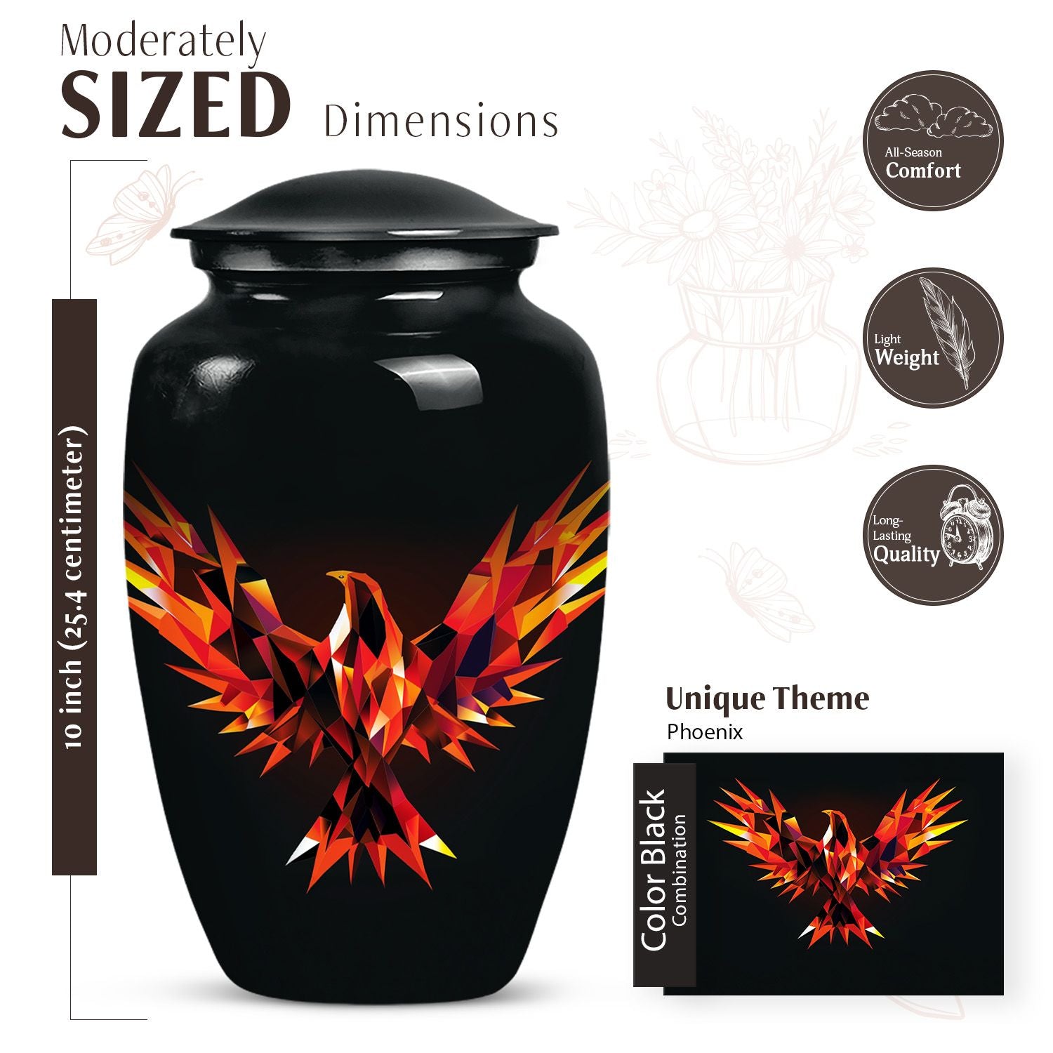 Phoenix Memorial Urn For Adult Human Remains