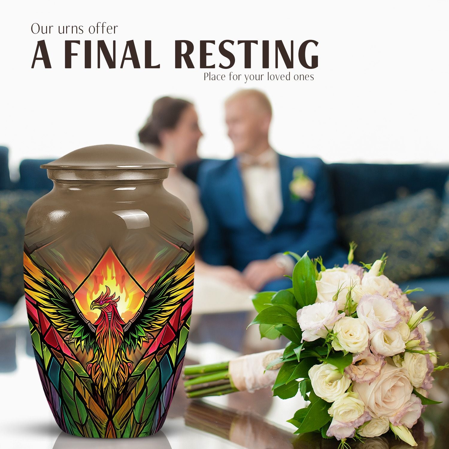 Phoenix Mini Cremation Urn For Adult Human Ashes