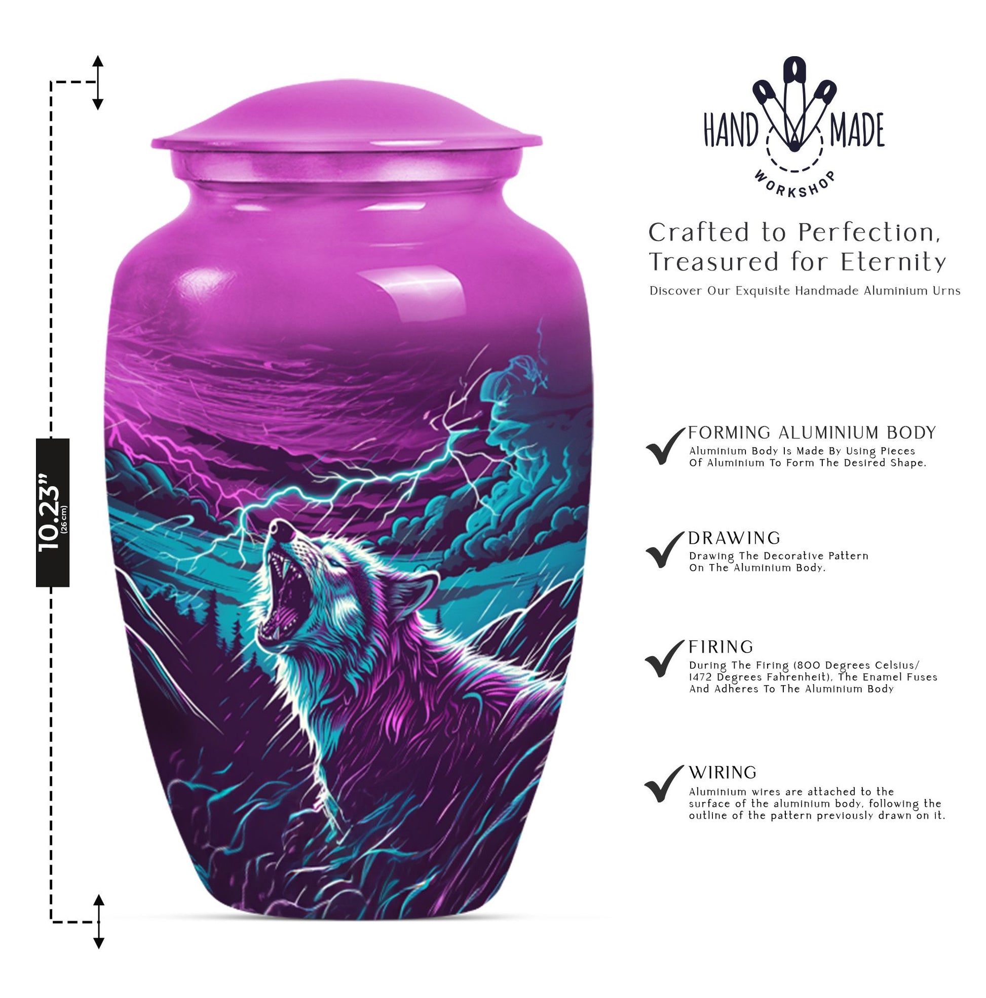 Unique Wolf Cremation Container for Adult Remains