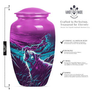 Unique Wolf Cremation Container for Adult Remains