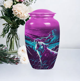 Unique Wolf Cremation Container for Adult Remains