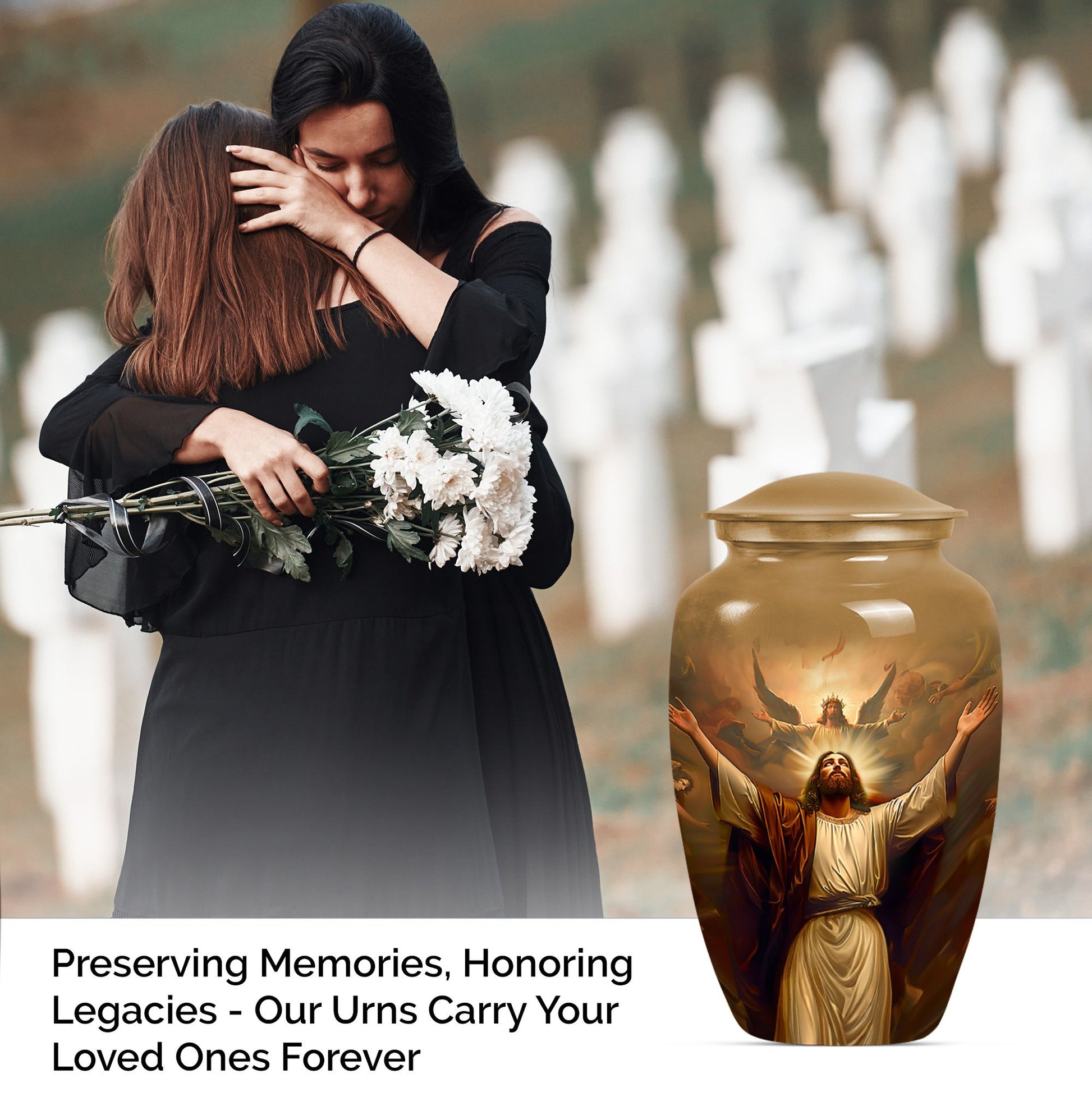 Jesus Christ Cremation Urn for Human Ashes