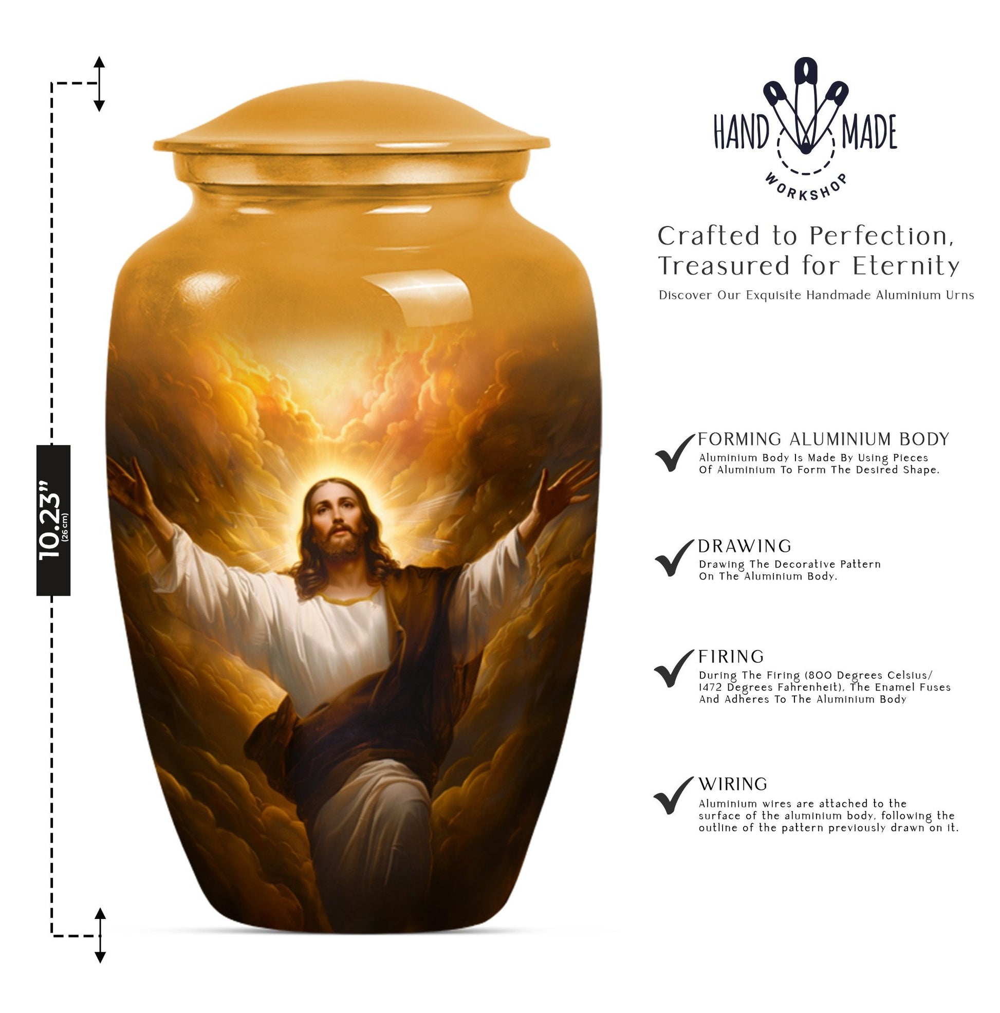 Jesus Christ Memorial Urn for Adult Ashes