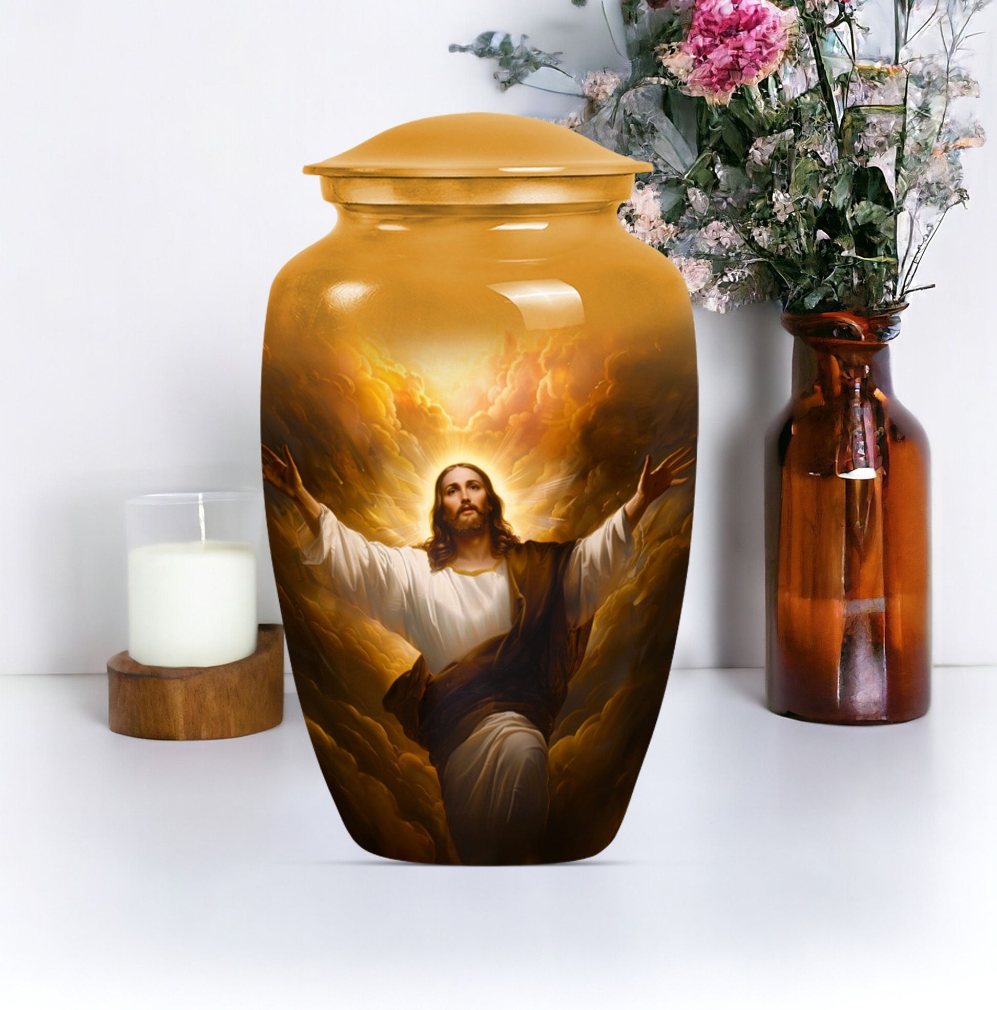 Jesus Christ Memorial Urn for Adult Ashes