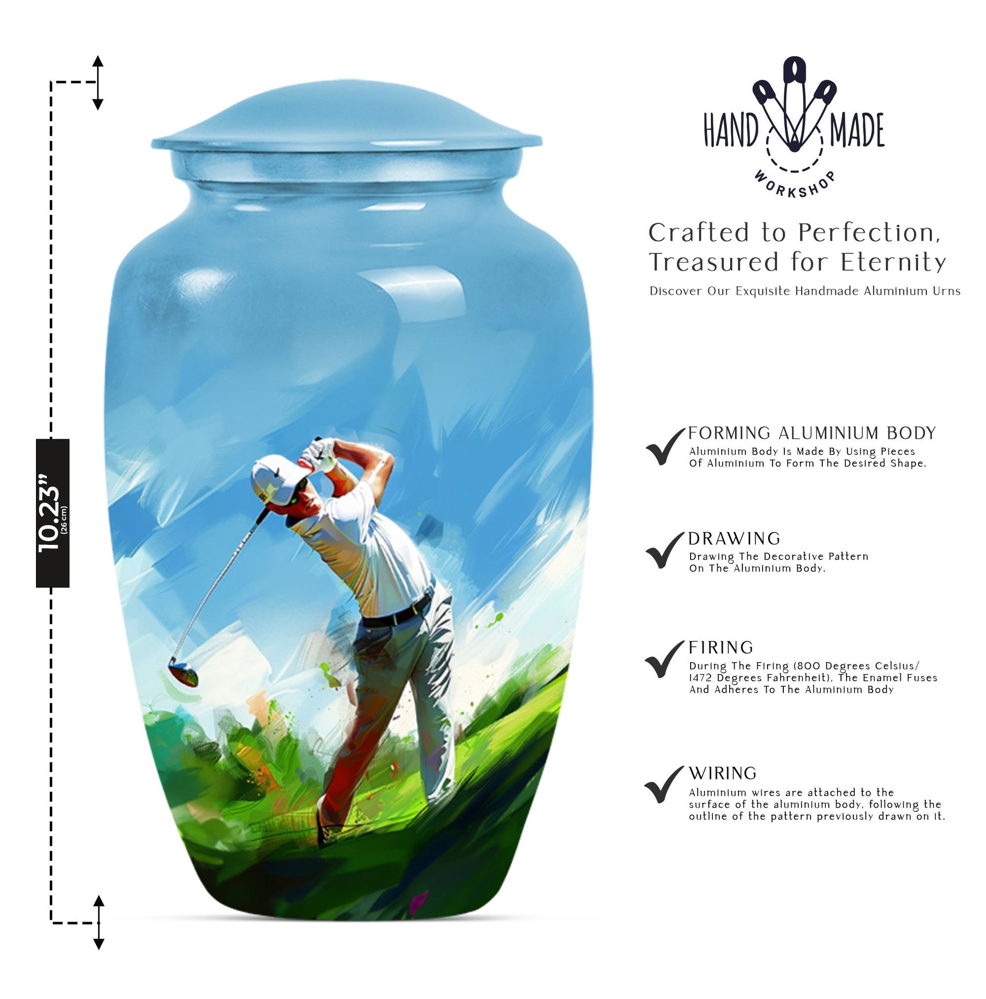 Golf Cremation Container for Adult Human Ashes