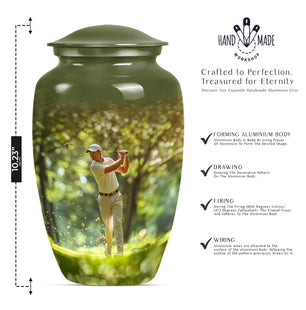 Handcrafted Golf Cremation Urn For Adult Ashes