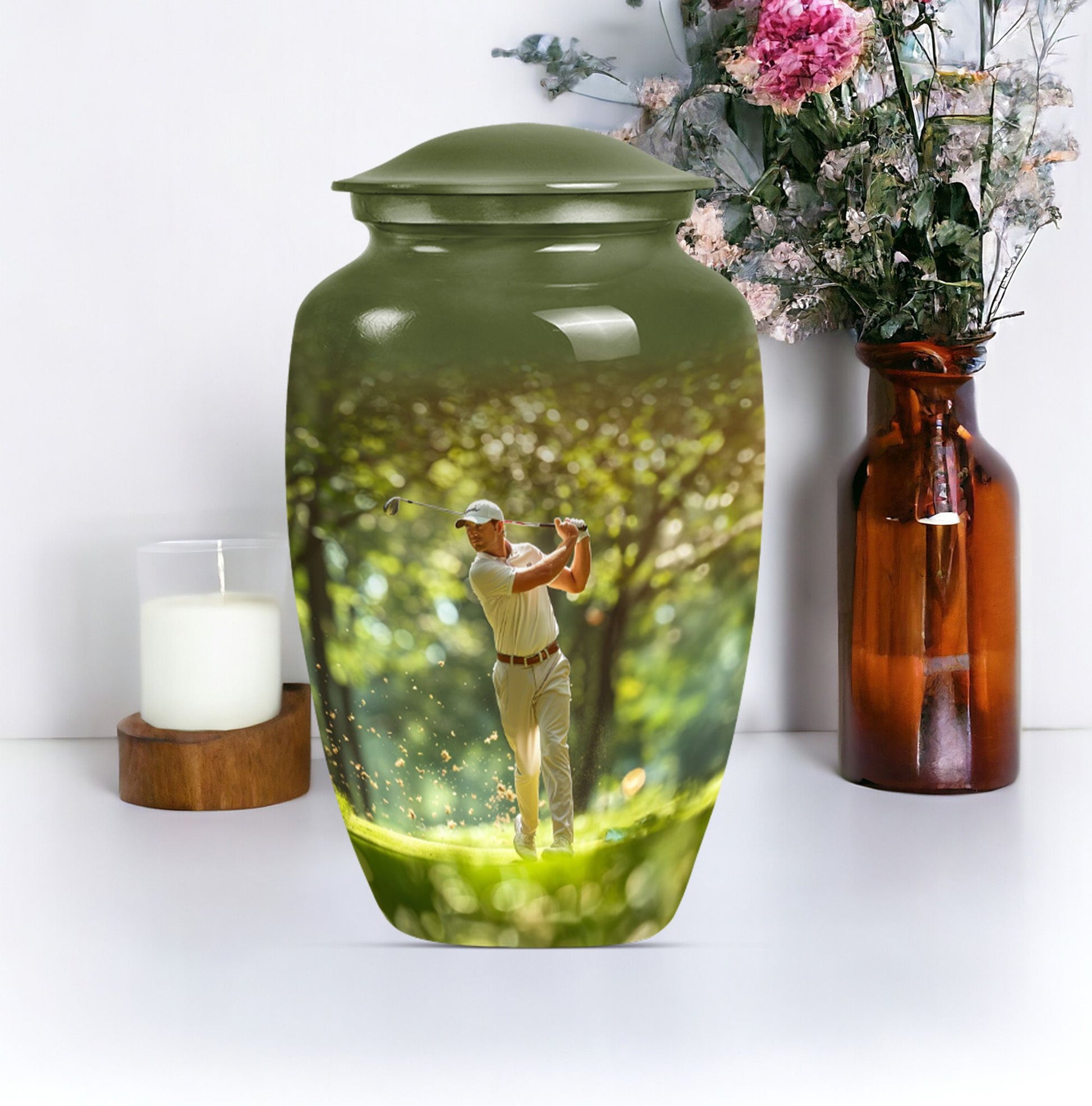 Handcrafted Golf Cremation Urn For Adult Ashes