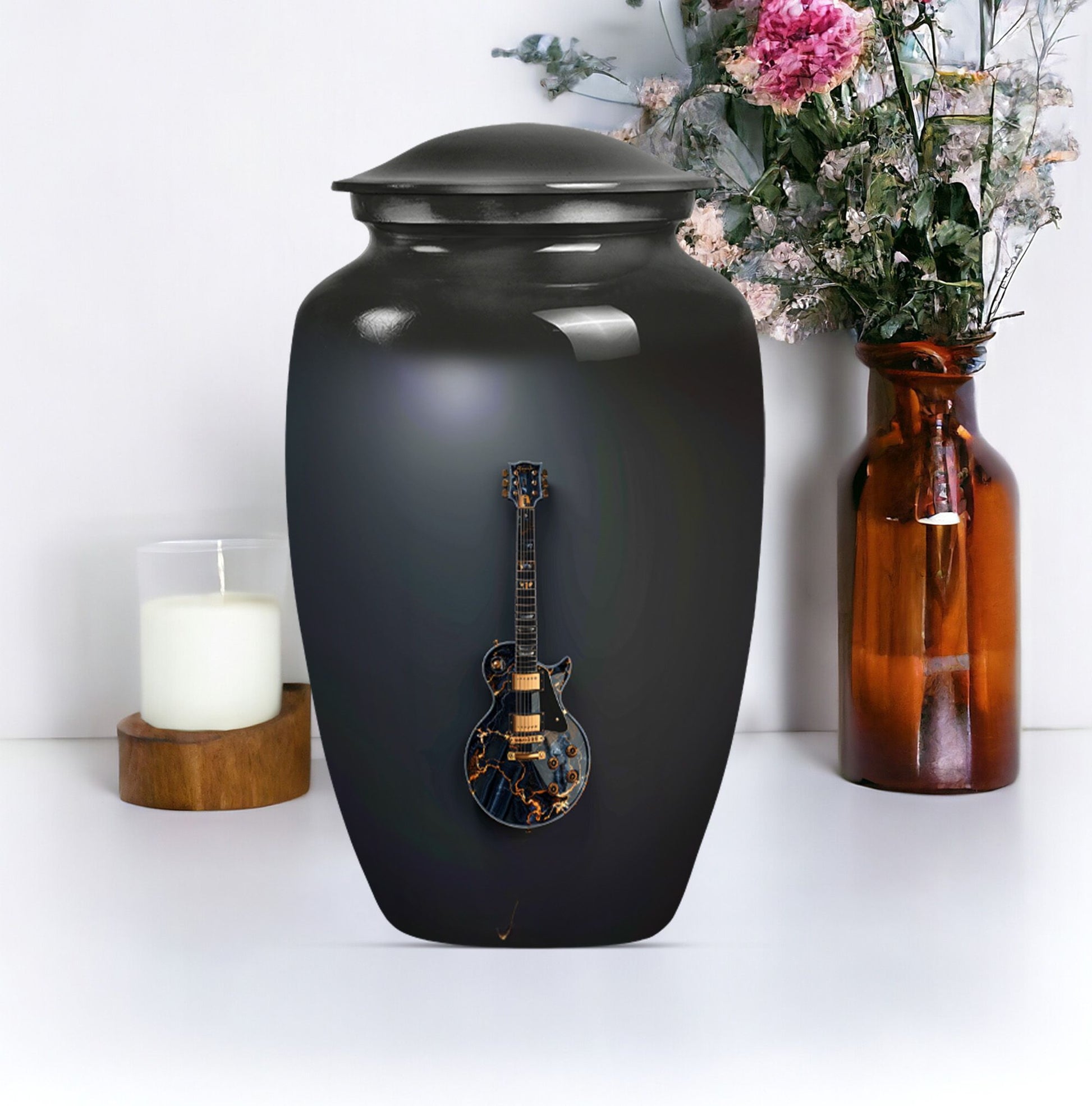 Handmade Guitar Funeral Urn For Adult Human Ashes